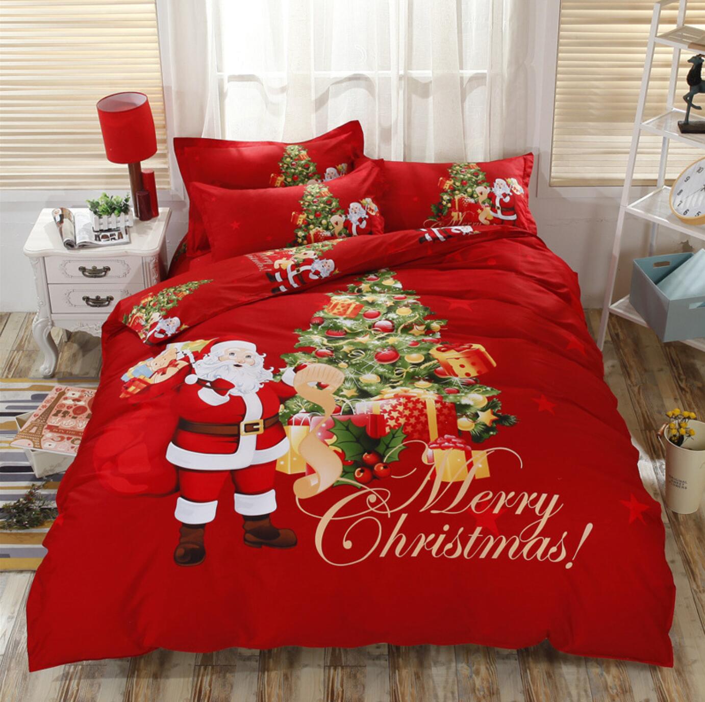 3D Santa Tree 32160 Christmas Quilt Duvet Cover Xmas Bed Pillowcases