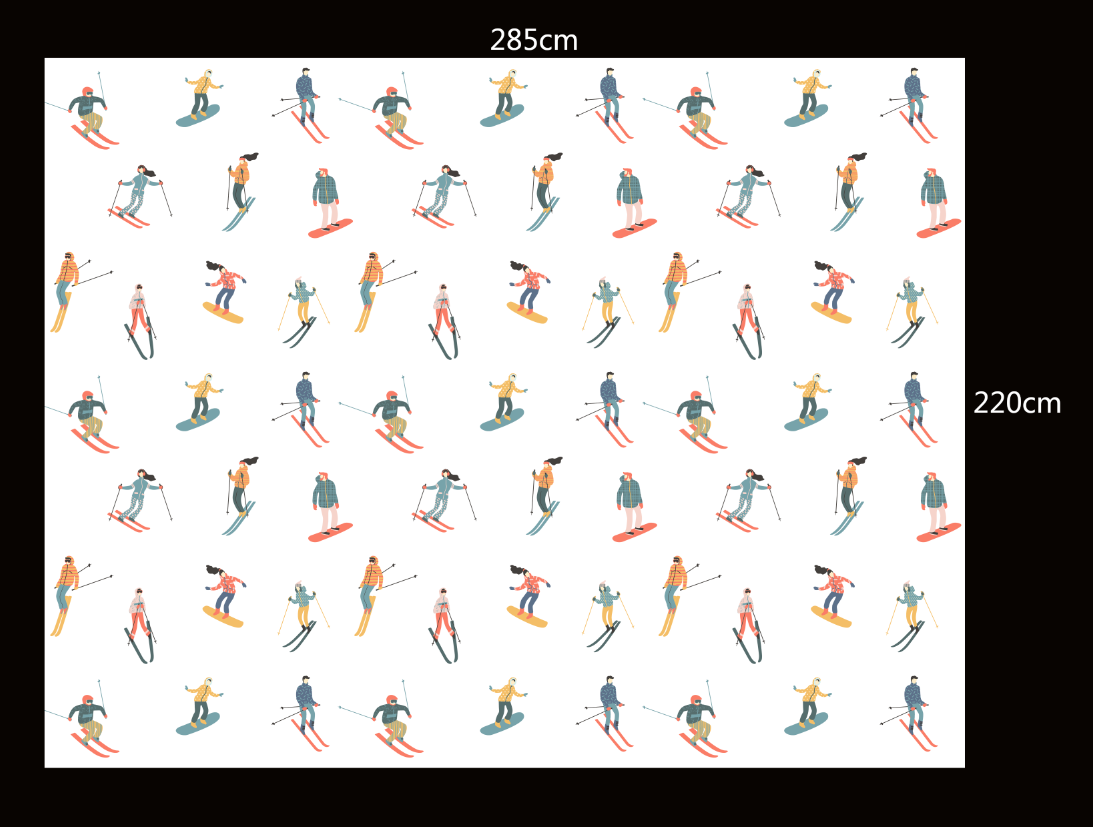 custom size in 285cm wide and 220cm high in canvas from ETSY (aj)
