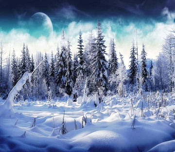 3D Snow Pines Forest 70 Wallpaper AJ Wallpaper 