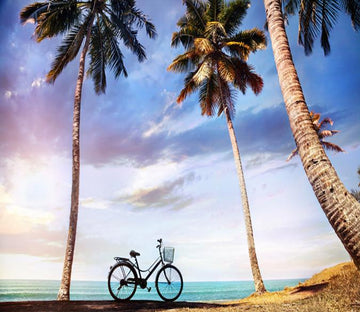 3D Beach Coconut Tree And Bike 67 Wallpaper AJ Wallpapers 