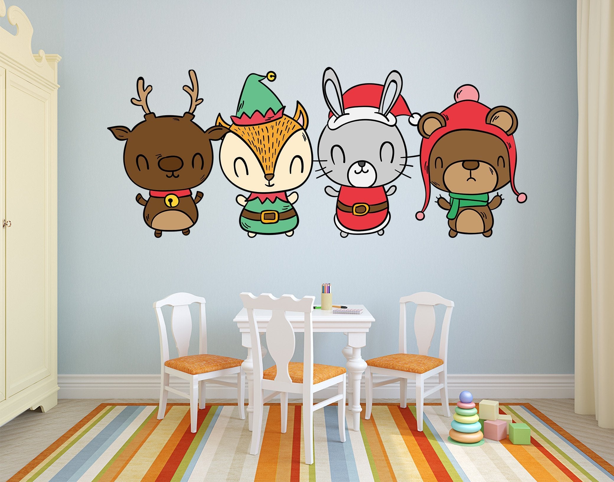 3D Fox Smiley Hat 09 Wall Stickers Wallpaper AJ Wallpaper 