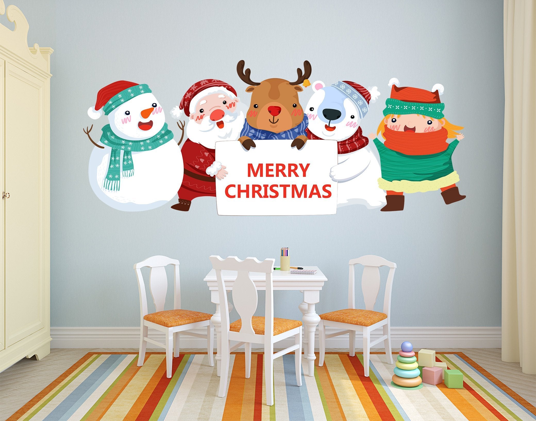 3D Cartoon Snowman Sign 03 Wall Stickers Wallpaper AJ Wallpaper 