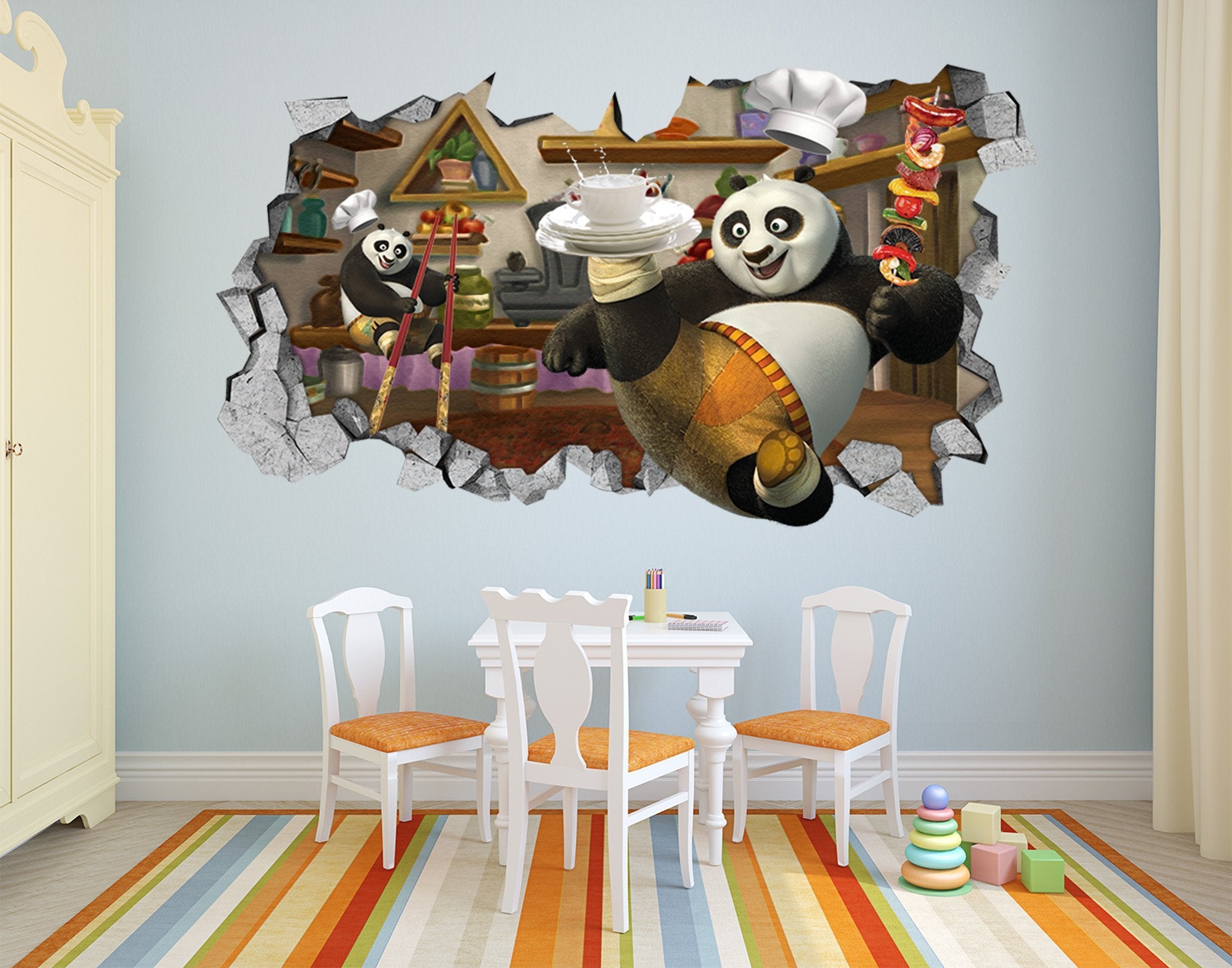 3D Smart Panda 41 Broken Wall Murals Wallpaper AJ Wallpaper 