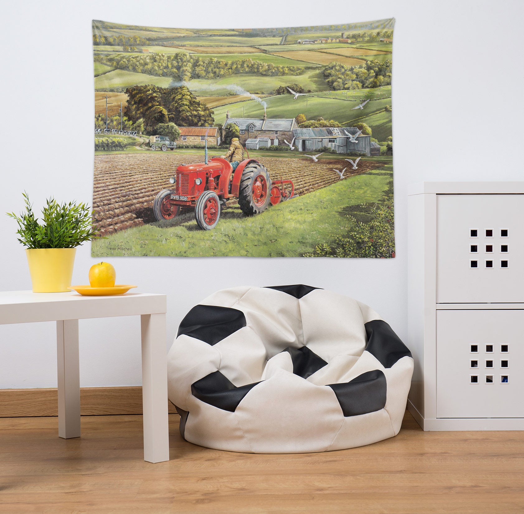 3D Field Hoe Machine 11268 Trevor Mitchell Tapestry Hanging Cloth Hang