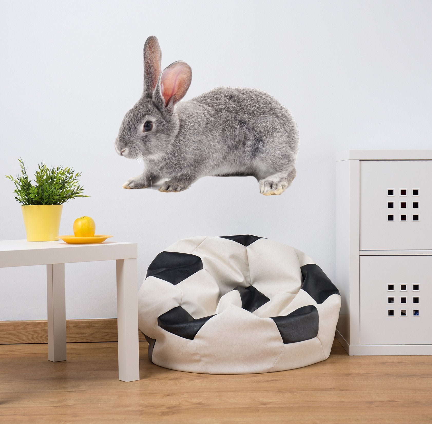 3D Little Grey Rabbit 120 Animals Wall Stickers Wallpaper AJ Wallpaper 