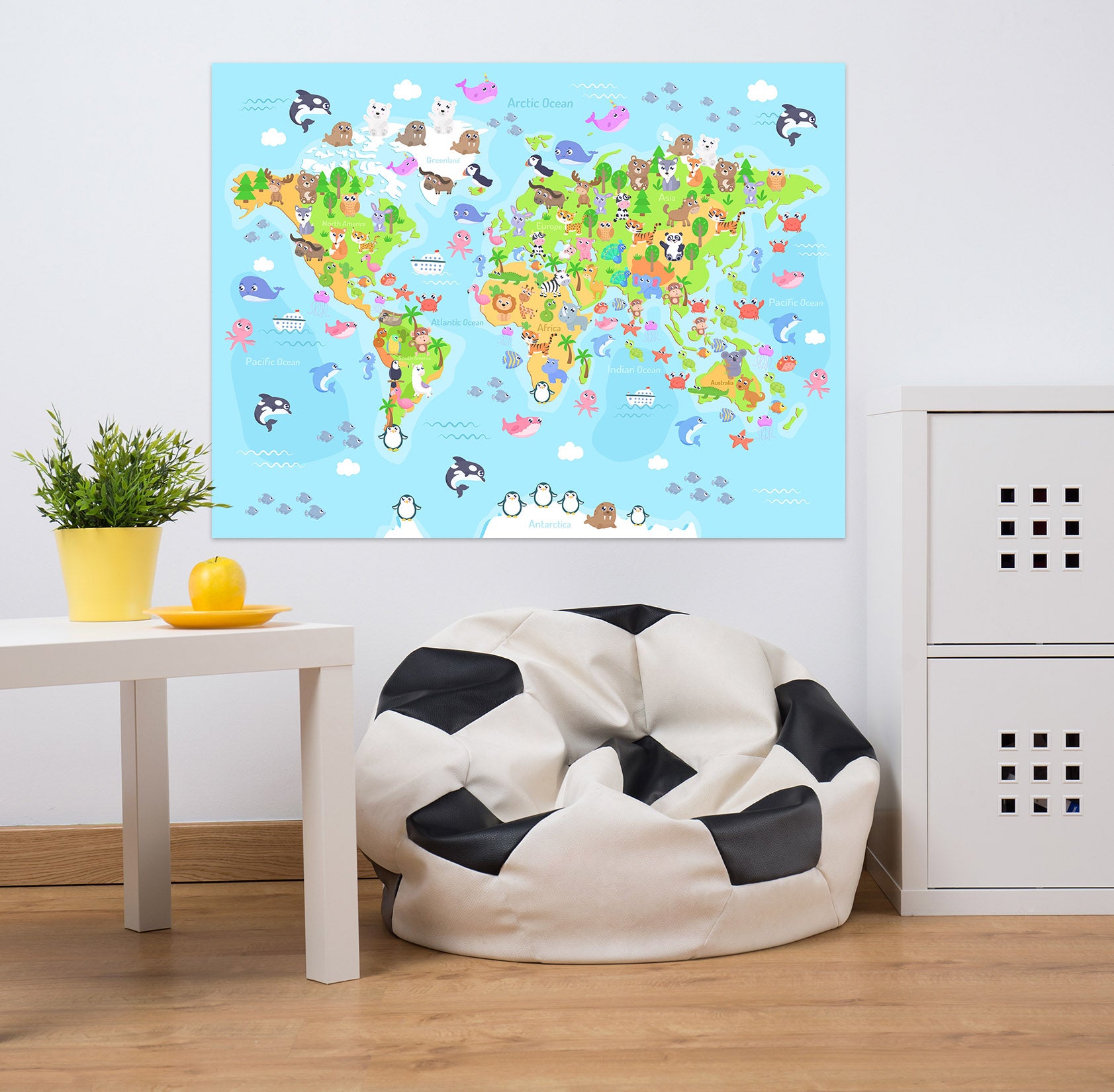 3D Beautiful Island 269 World Map Wall Sticker