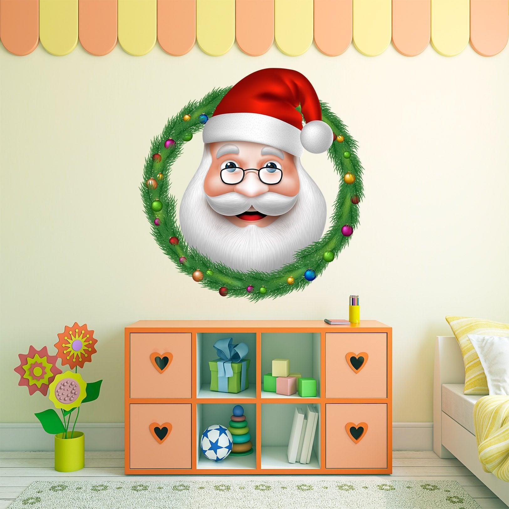 3D Santa Claus Circle 49 Wall Stickers Wallpaper AJ Wallpaper 