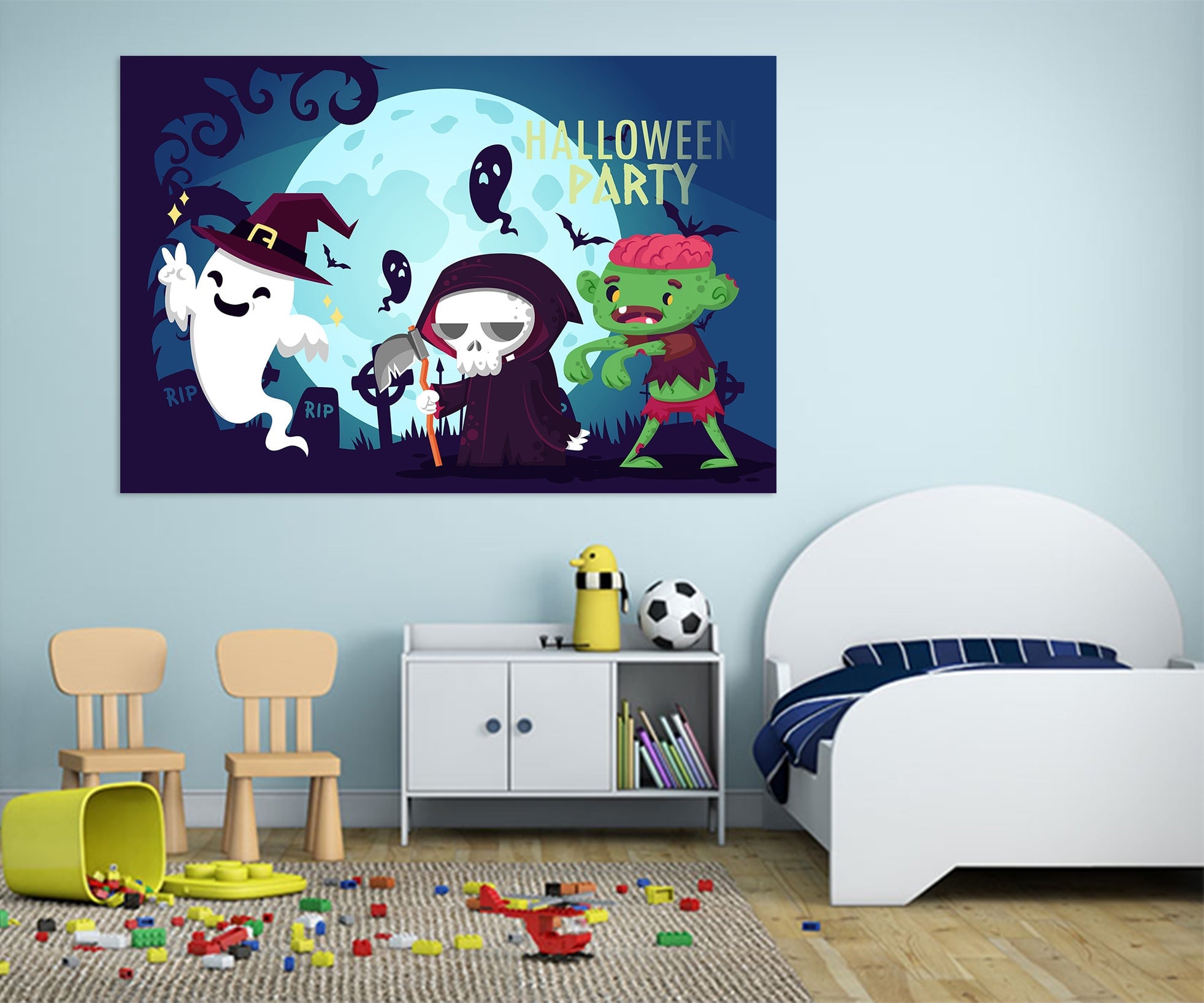 3D Moon Ghost Death 016 Halloween Wall Stickers Wallpaper AJ Wallpaper 2 