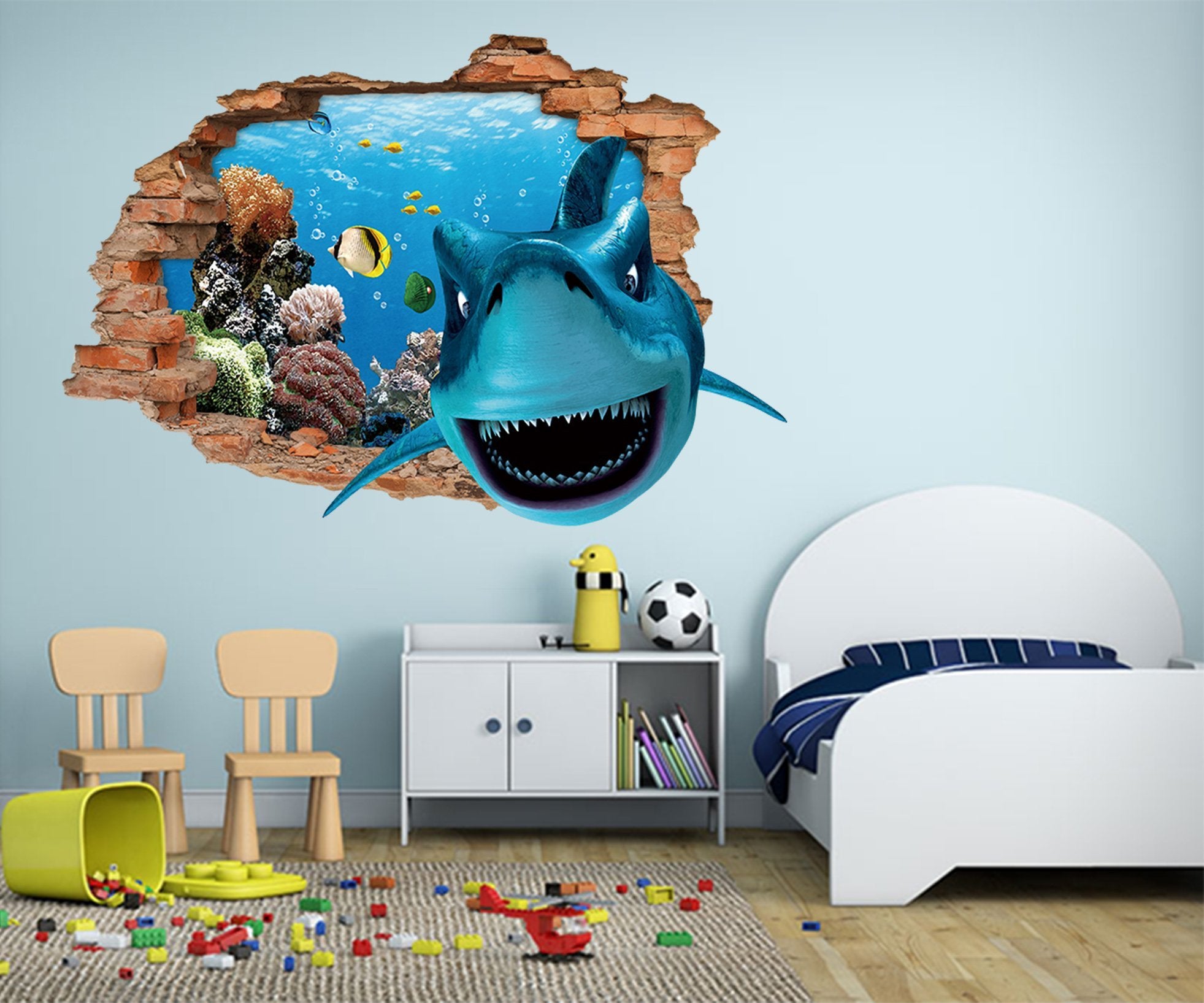 3D Ocean Shark 85 Broken Wall Murals Wallpaper AJ Wallpaper 