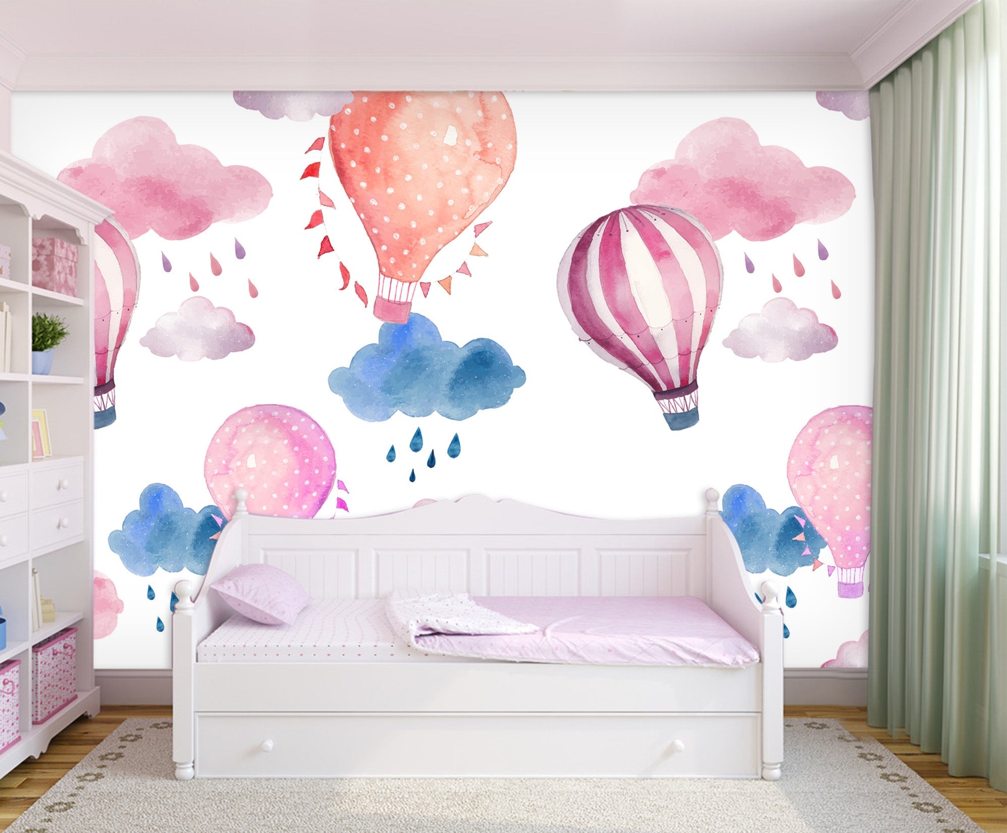 3D Pink Hot Air Balloon 031 Wall Murals Wallpaper AJ Wallpaper 2 