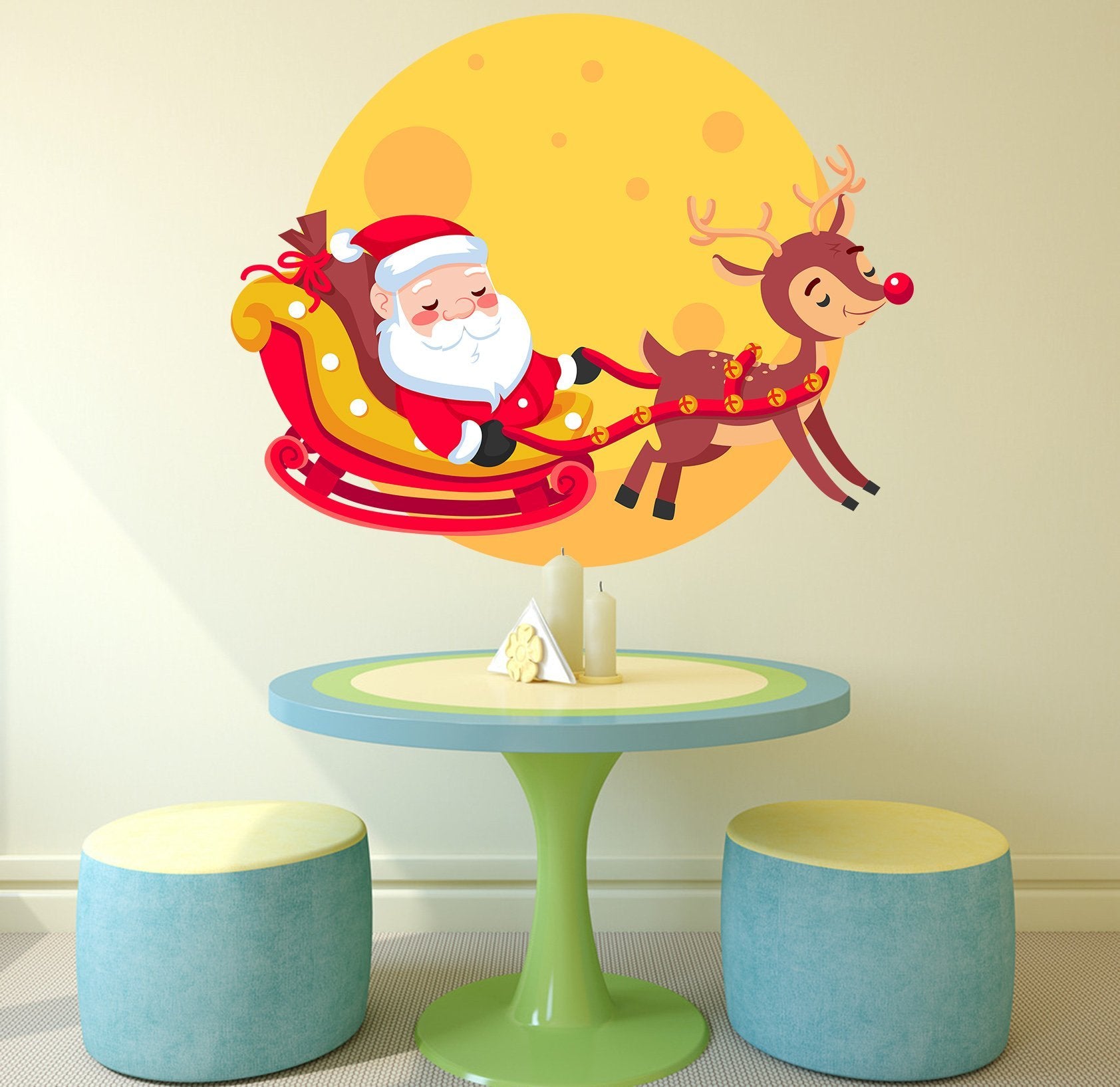 3D Lovely Santa Claus 01 Wall Stickers Wallpaper AJ Wallpaper 