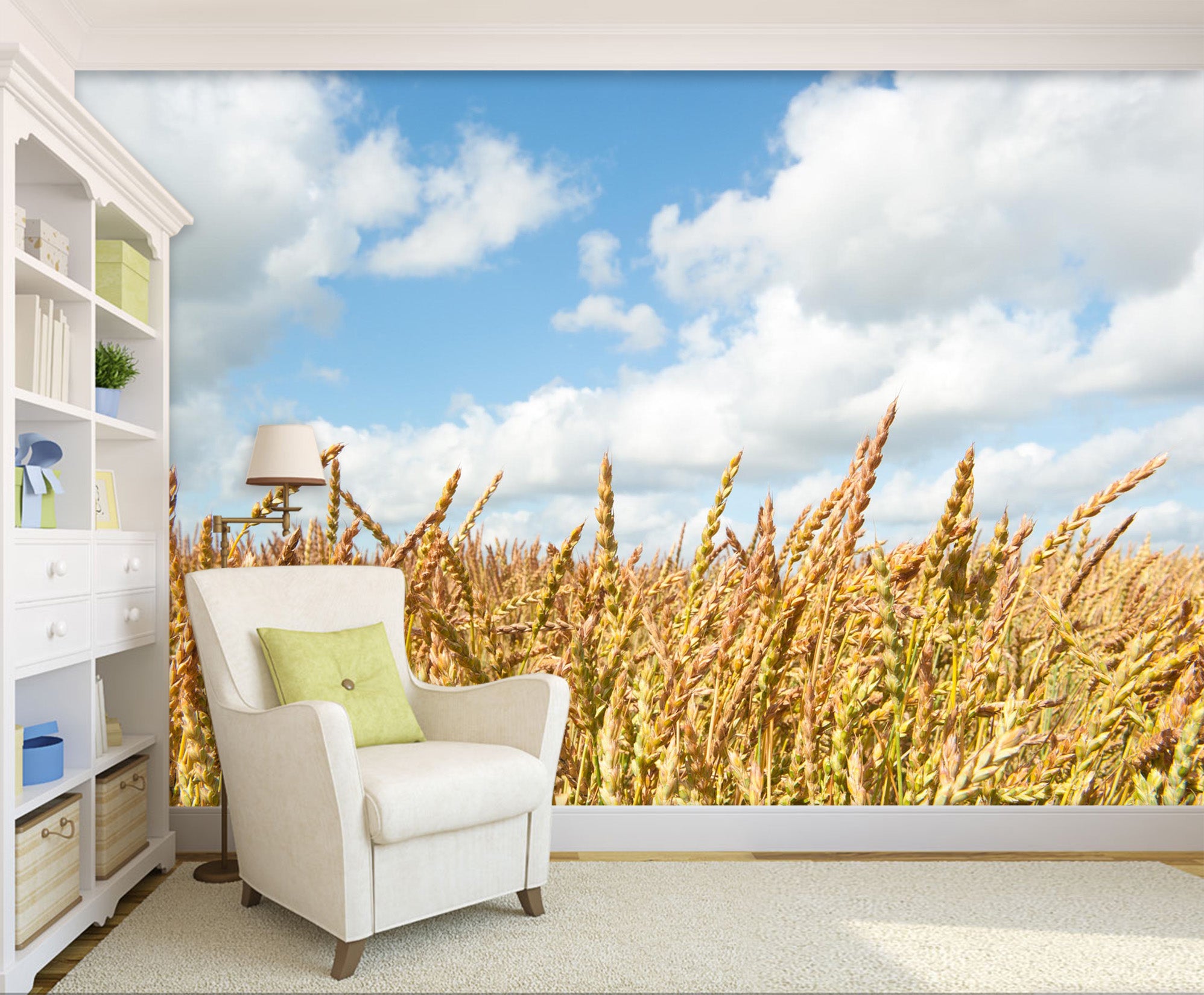 3D Golden Wheat 1031 Wall Murals