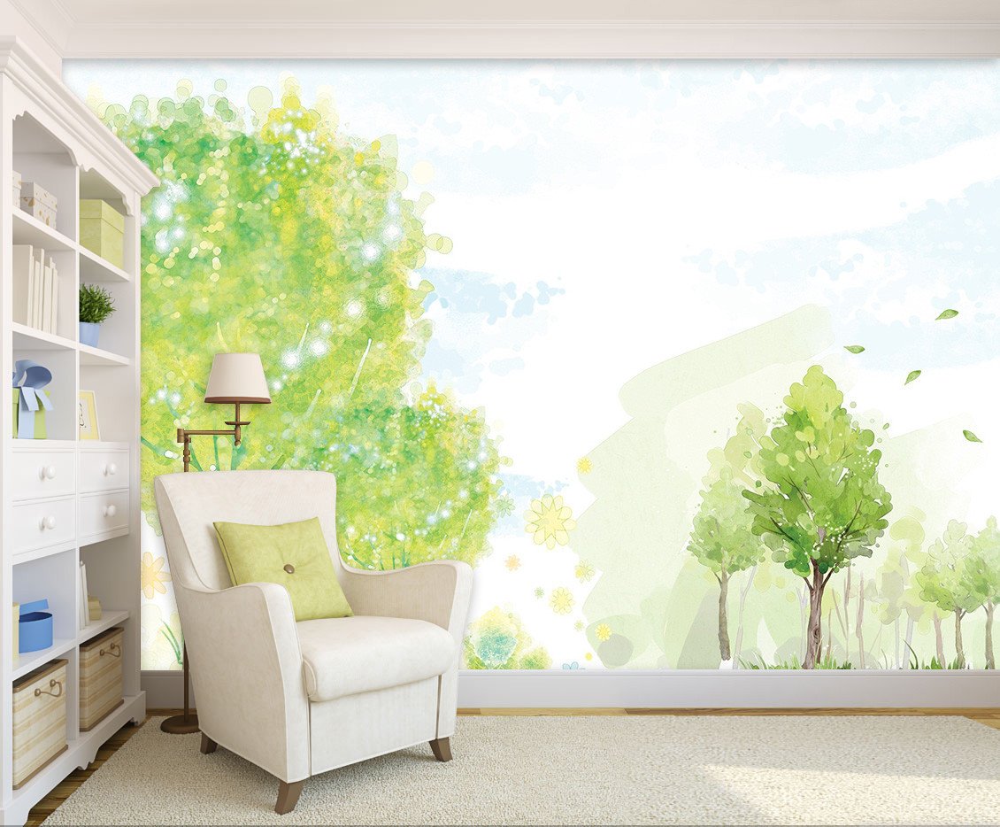 3D Green Dainty Tree 872 Wallpaper AJ Wallpaper 