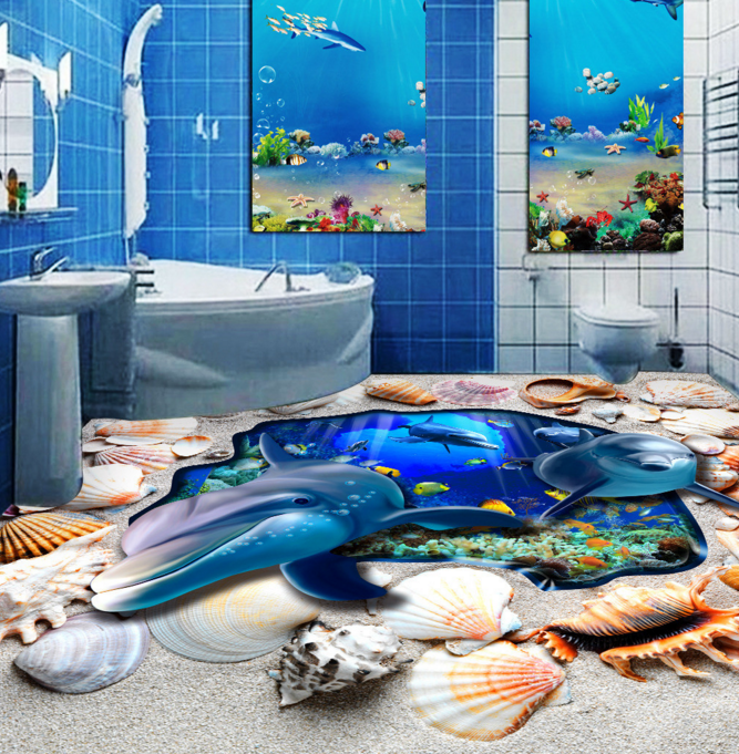 3D Underwater World 327 Floor Mural  Wallpaper Murals Rug & Mat Print Epoxy waterproof bath floor
