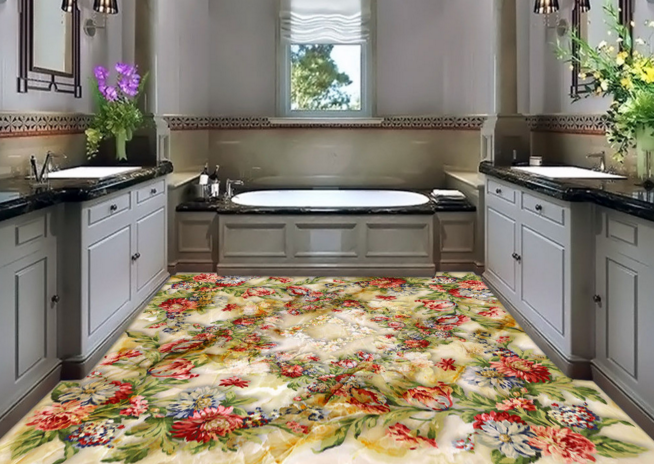 3D Safflower 156 Floor Mural Wallpaper AJ Wallpaper 2 