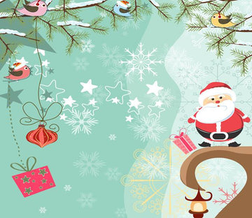 3D Father Christmas And Green Tree 5 Wallpaper AJ Wallpaper 