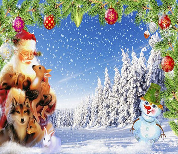 3D Father Christmas Snowflake Sky 4 Wallpaper AJ Wallpaper 