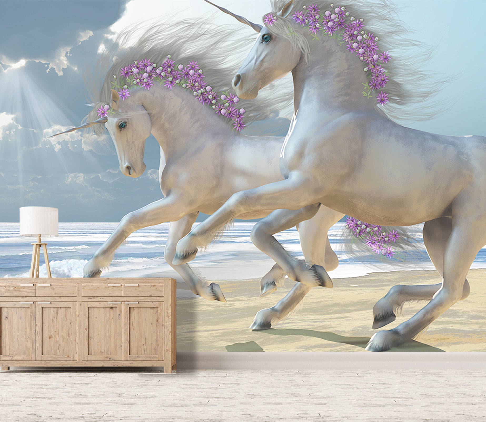 3D Two Horses 1519 Wall Murals