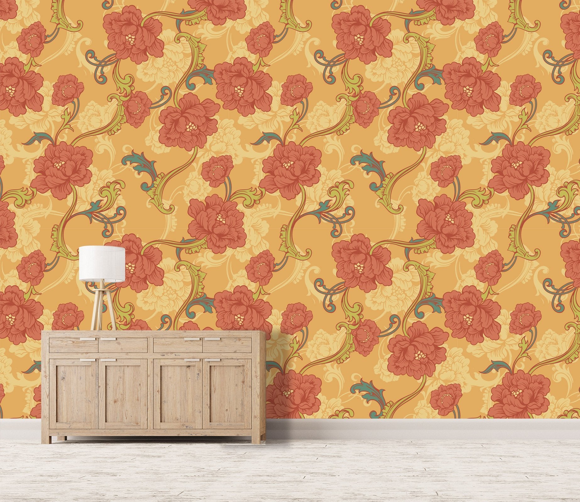 3D Gold Bottom Safflower 484 Wallpaper AJ Wallpaper 