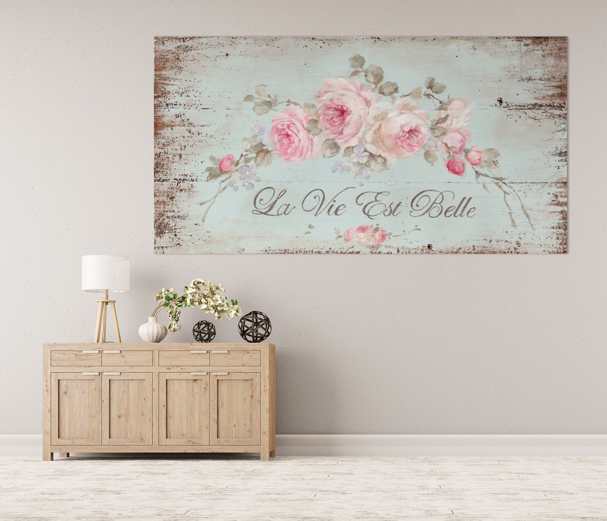 3D Pink Flowers 007 Debi Coules Wall Sticker