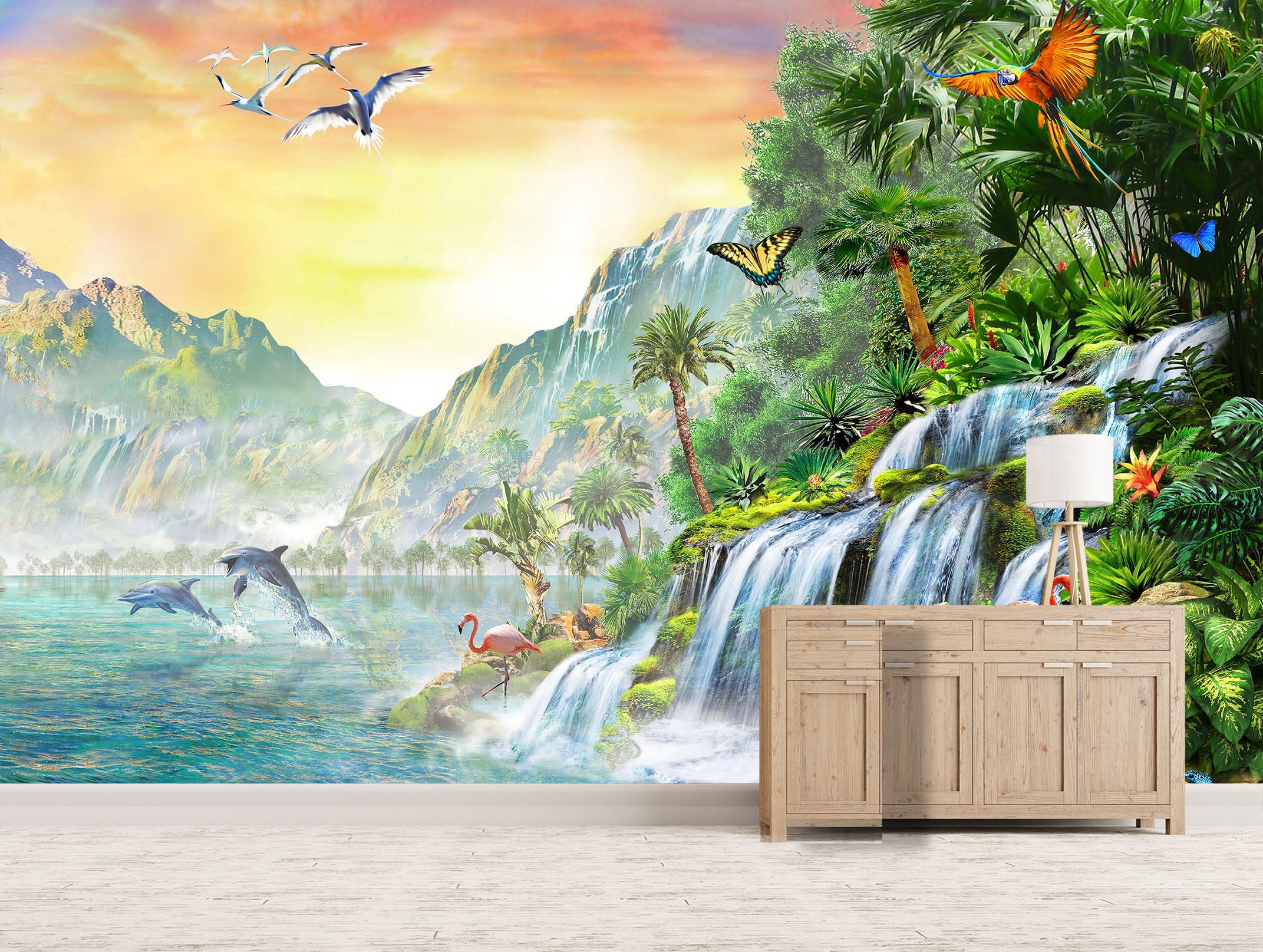 3D Canyon Stream 1415 Adrian Chesterman Wall Mural Wall Murals