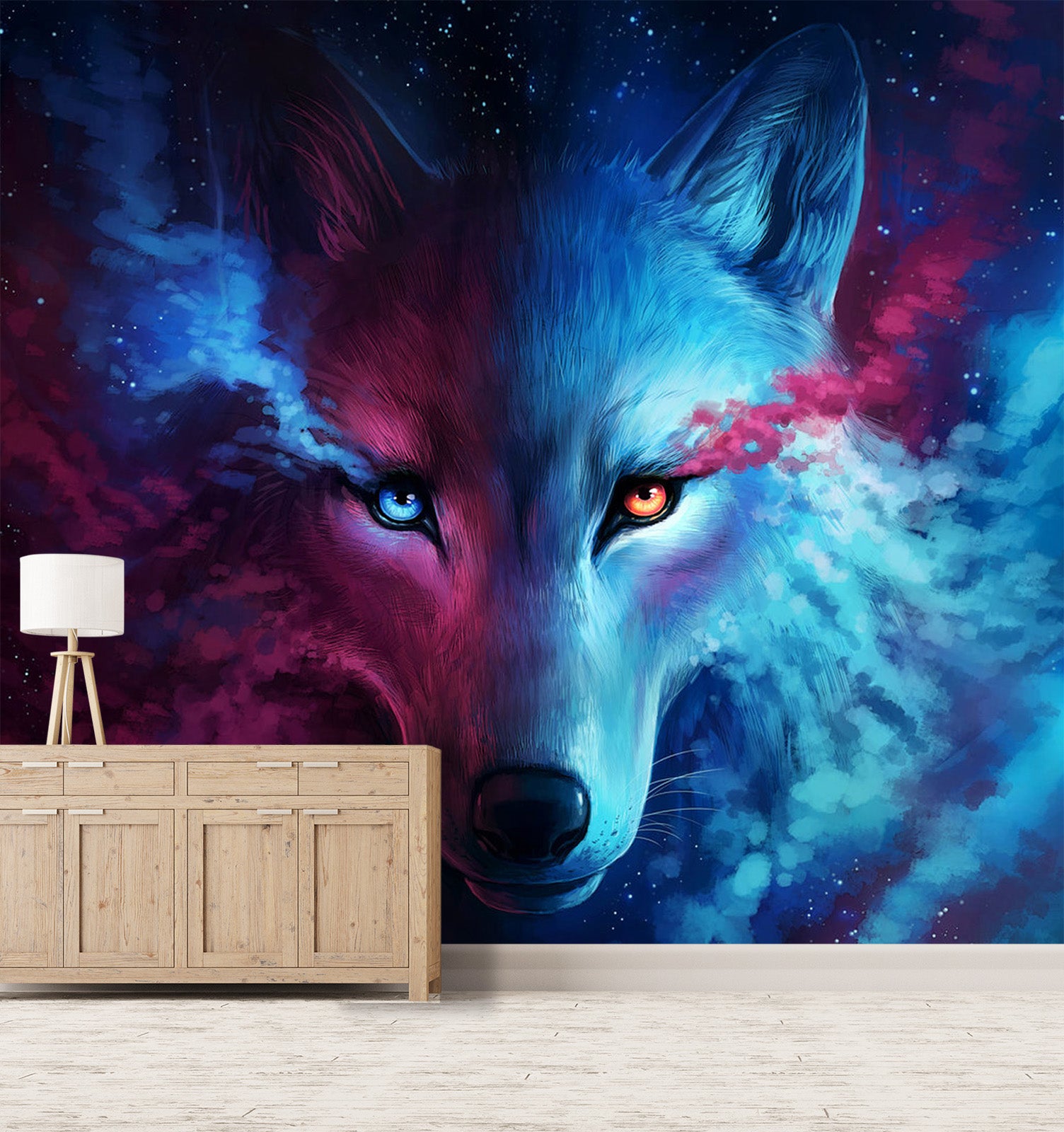 3D Blue Wolf 062 Wall Murals