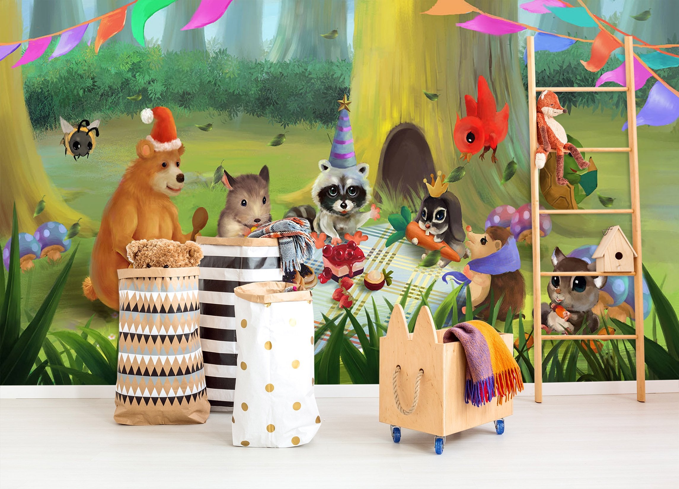 3D Animal Picnic 463 Wallpaper AJ Wallpaper 2 