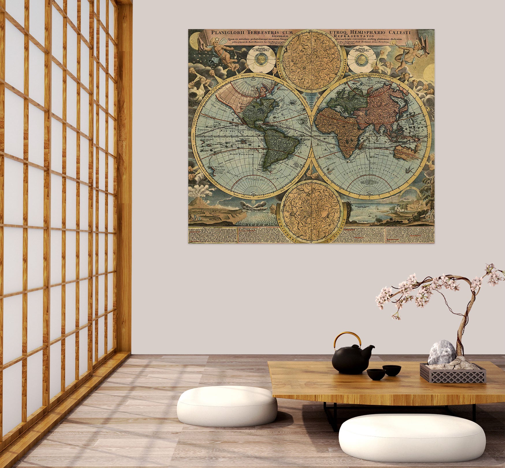 3D Big World 120 World Map Wall Sticker