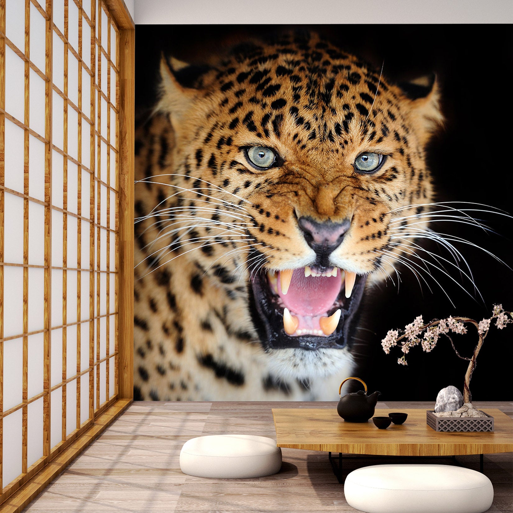 3D Fangs Leopard 183 Wall Murals