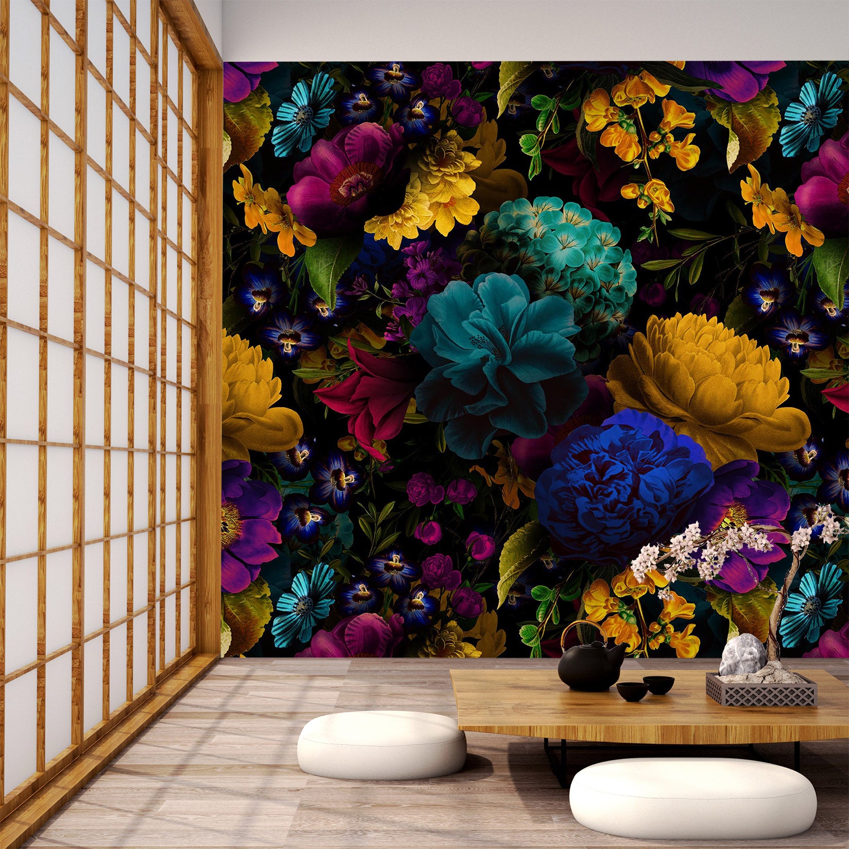 3D Colored Flowers 104 Uta Naumann Wall Mural Wall Murals