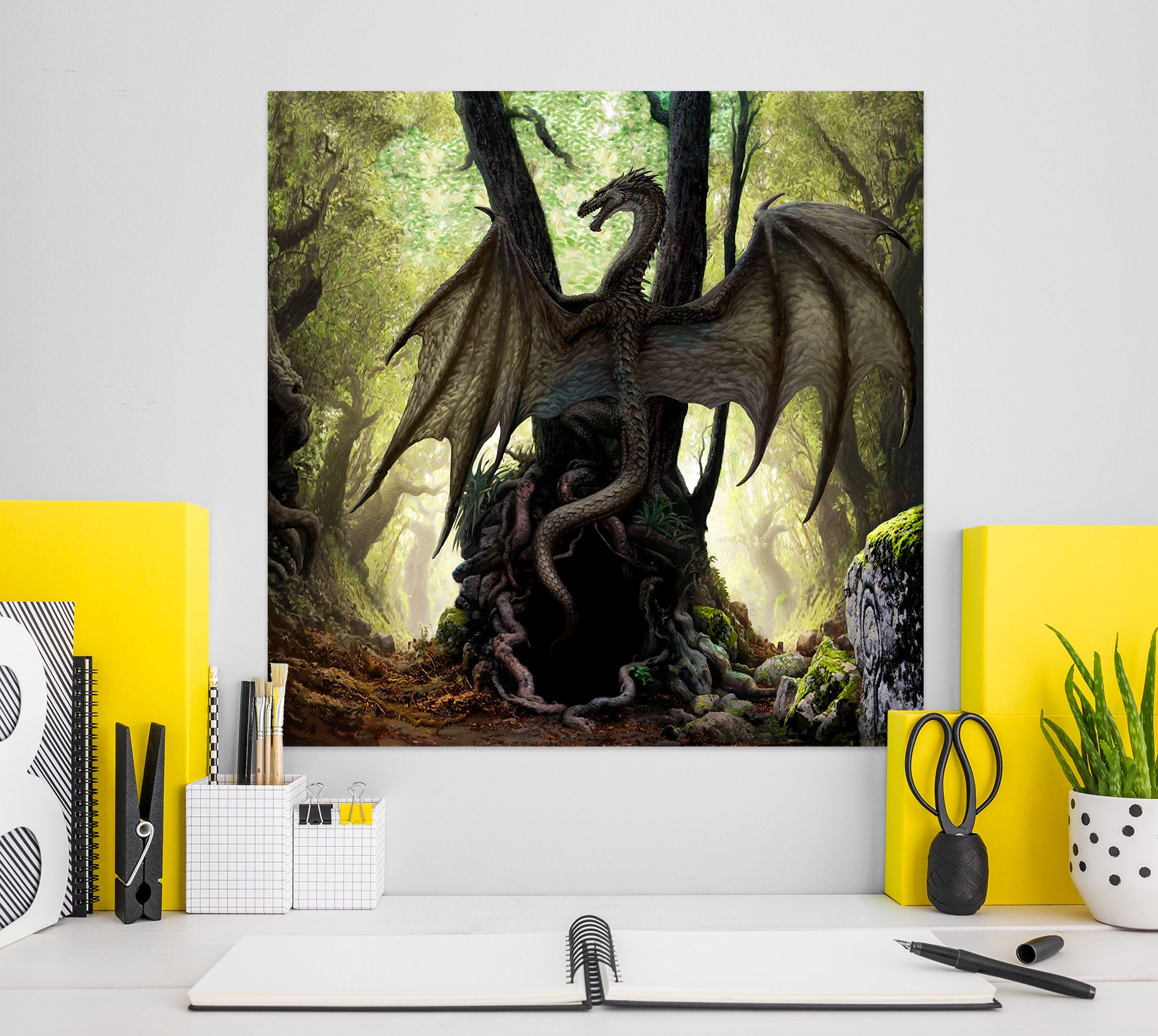 3D Dragon Forest 8066 Ciruelo Wall Sticker