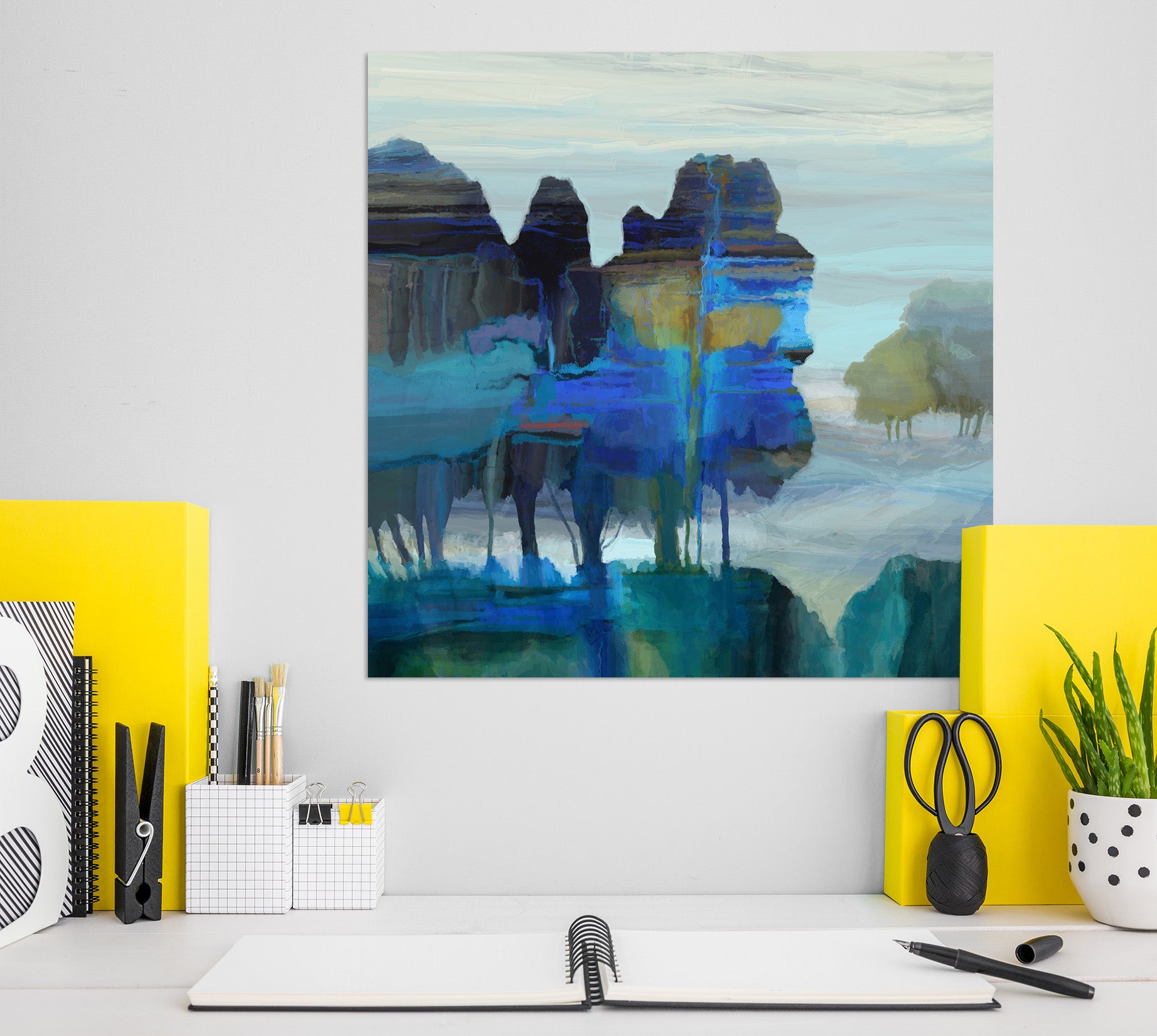 3D Blue Lake 028 Michael Tienhaara Wall Sticker