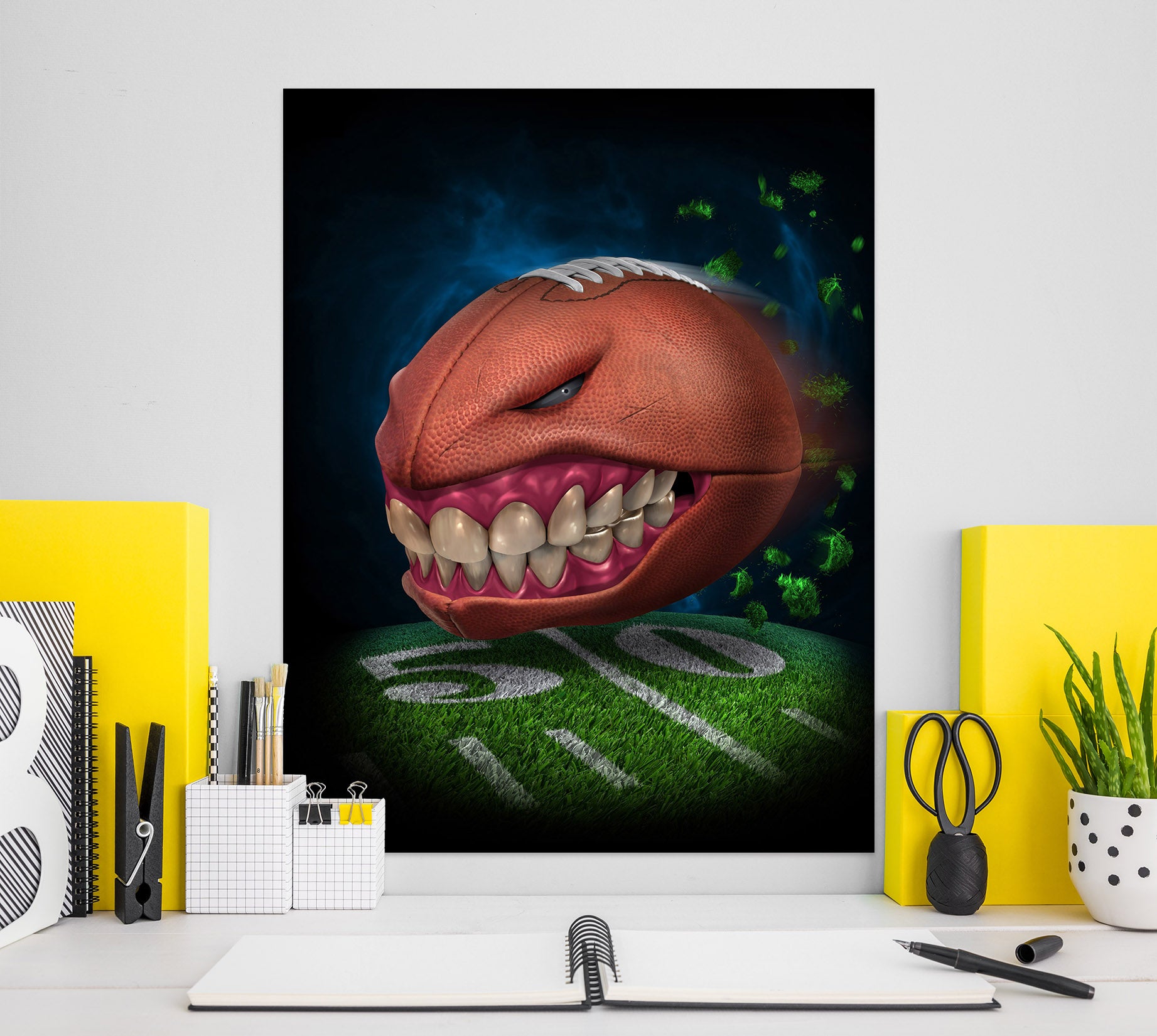 3D Teeth Football 5112 Tom Wood Wall Sticker