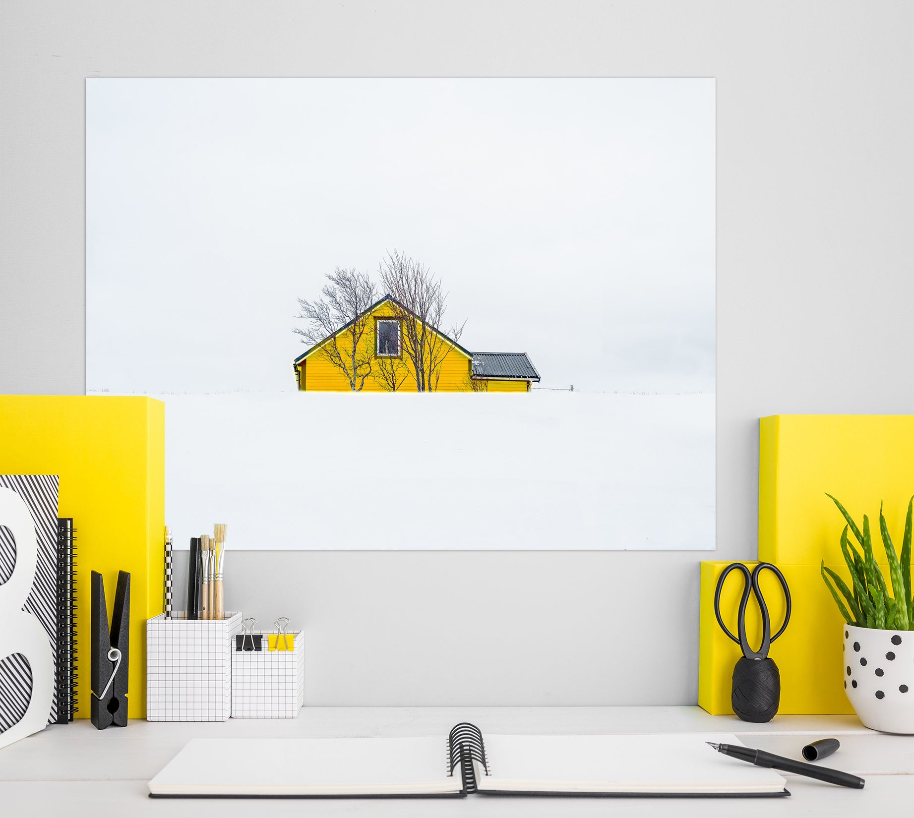 3D Yellow House 138 Marco Carmassi Wall Sticker
