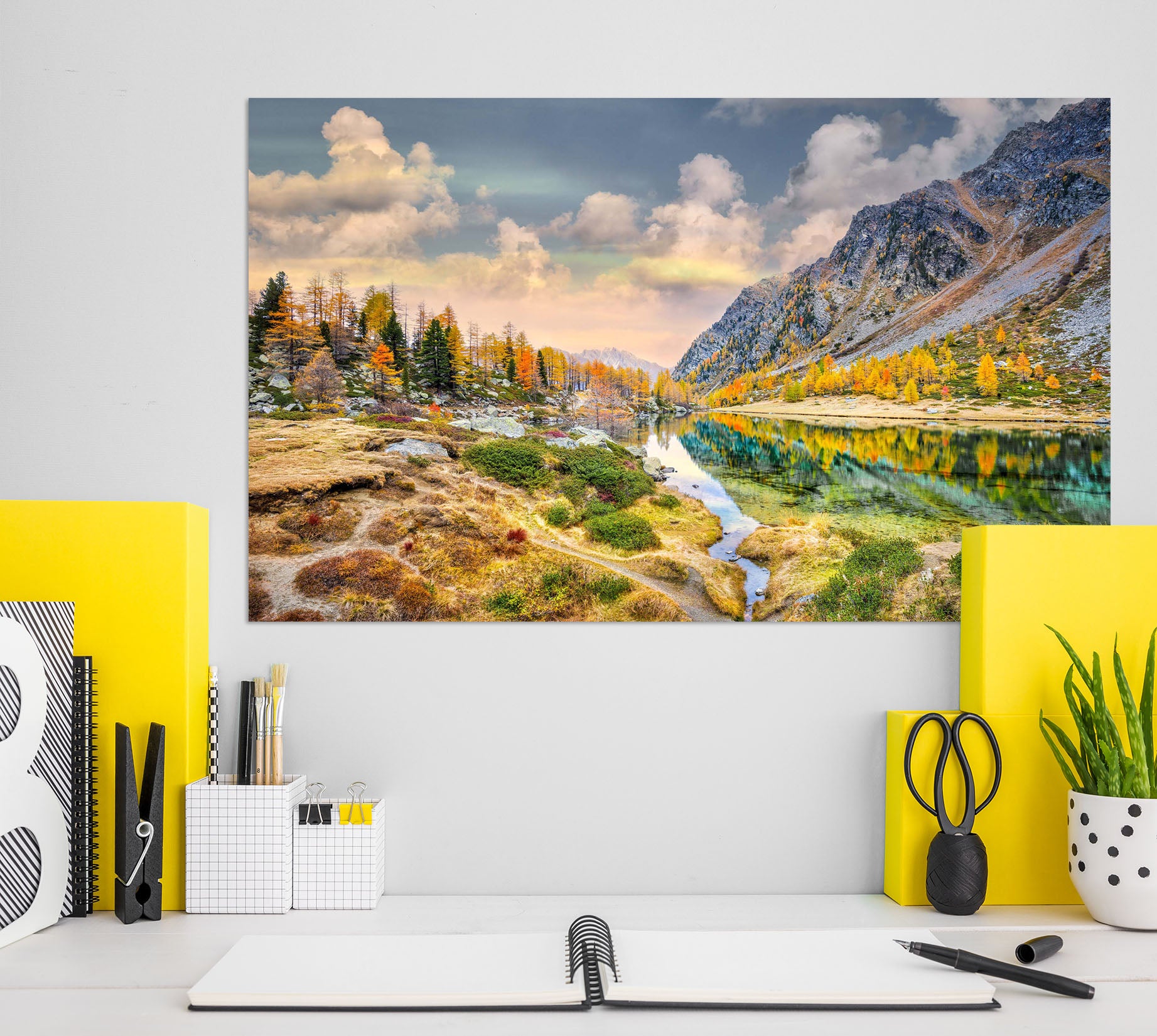 3D Forest Lake 108 Marco Carmassi Wall Sticker