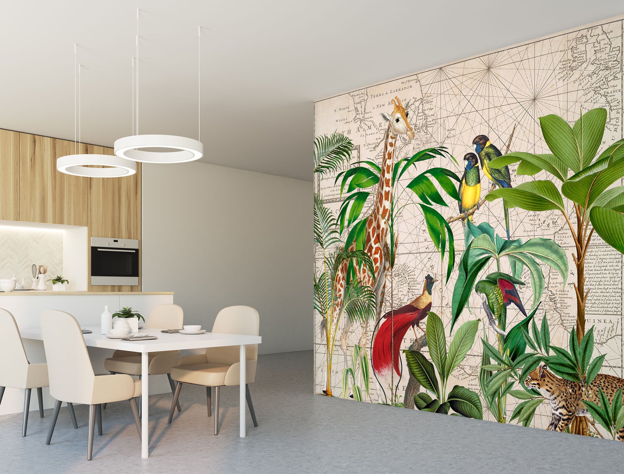 3D Palm Tree Map 1437 Andrea haase Wall Mural Wall Murals