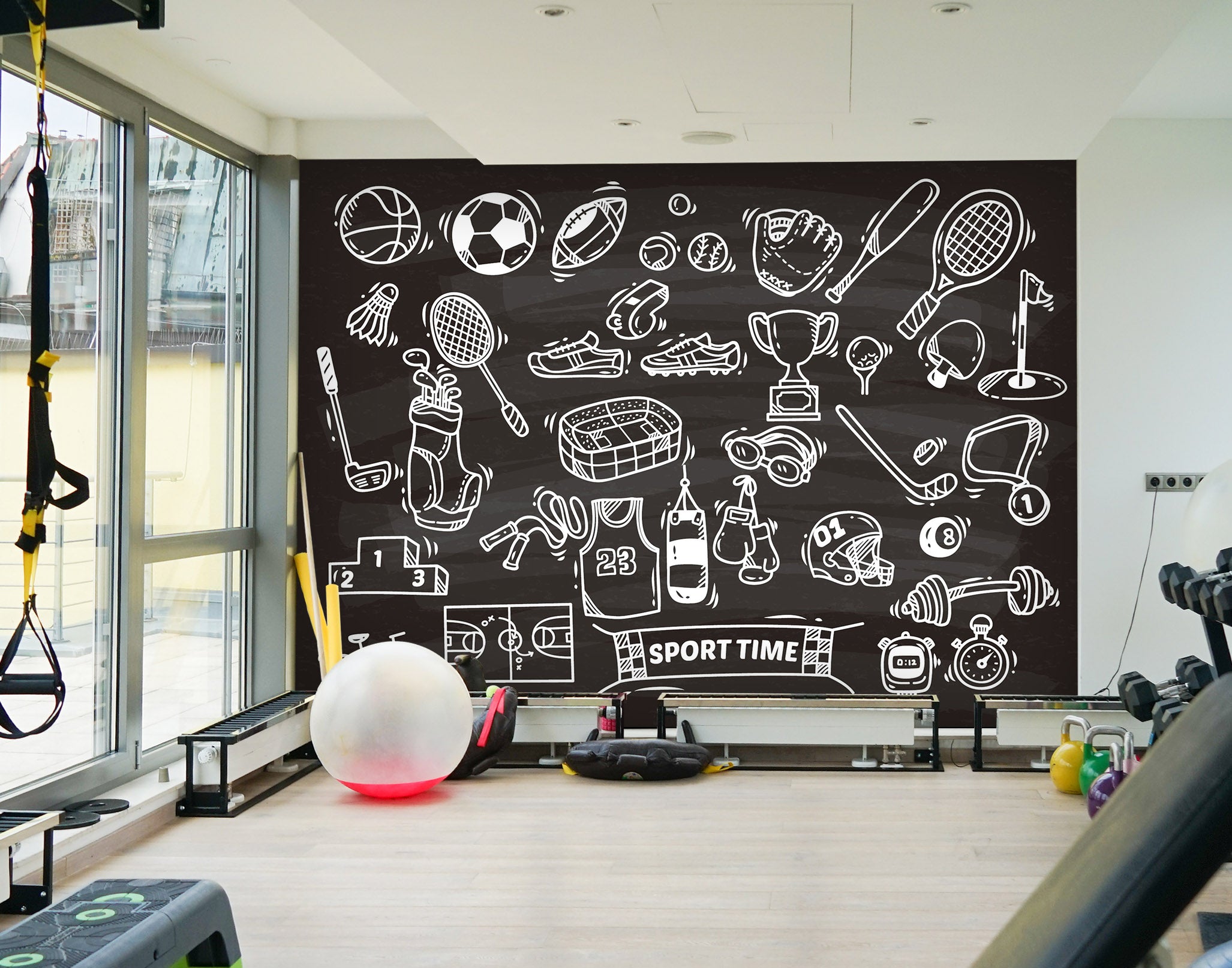 3D Fitness Equipment 264 Wall Murals
