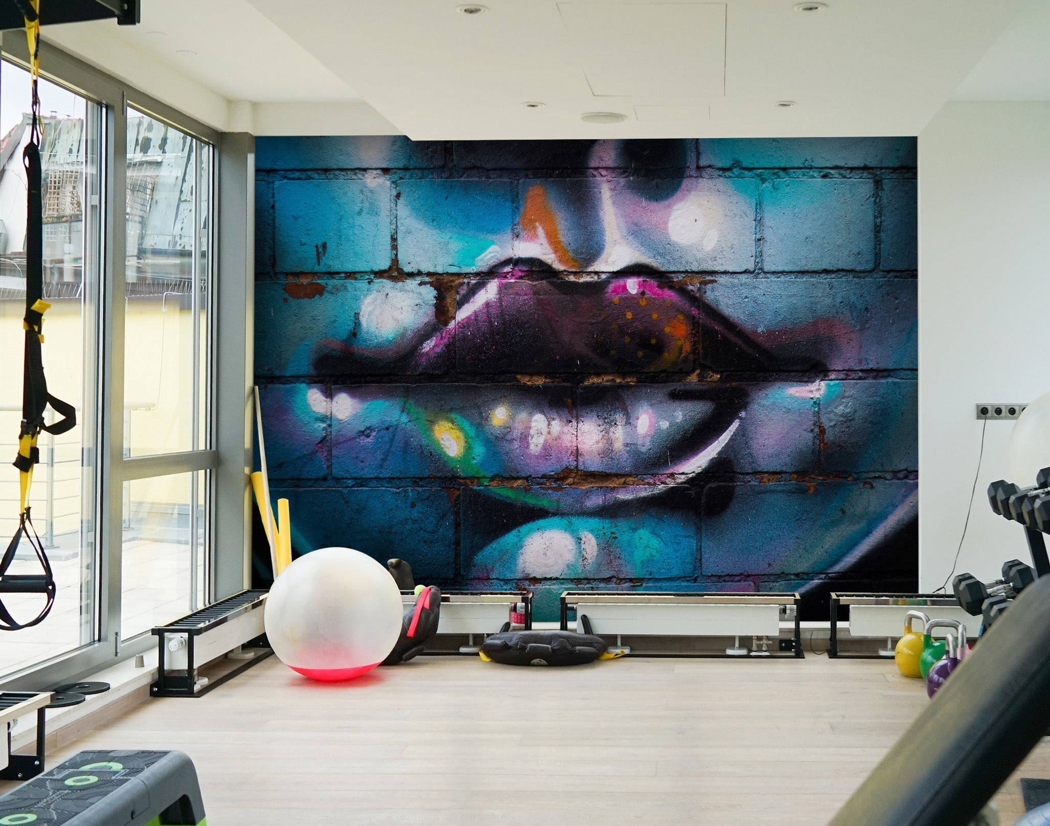 3D Girl Lips 212 Wall Murals