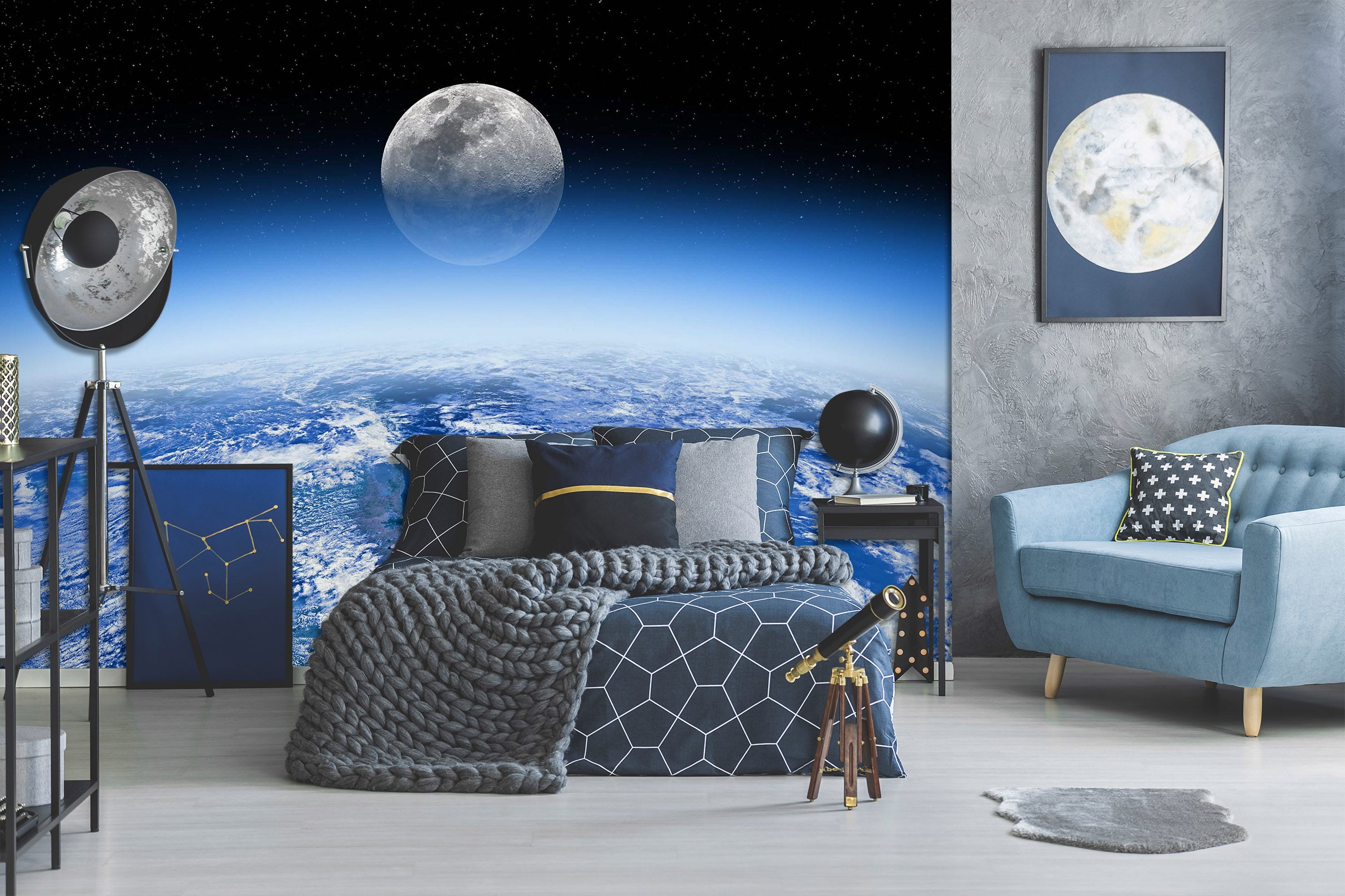 3D Planet Moon 1696 Wall Murals