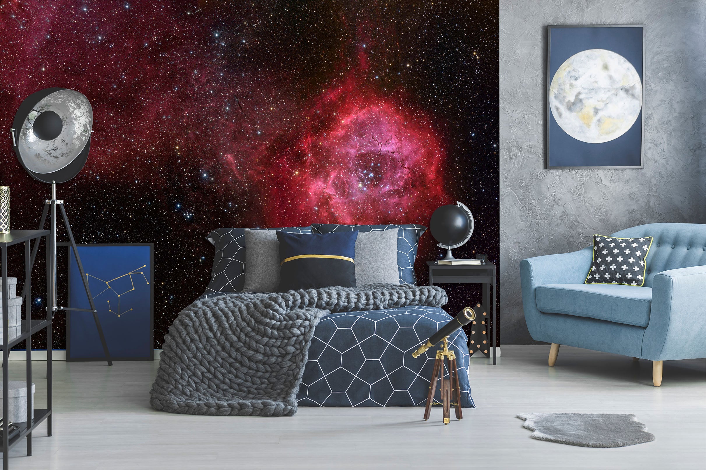 3D Red Starry Sky 1708 Wall Murals