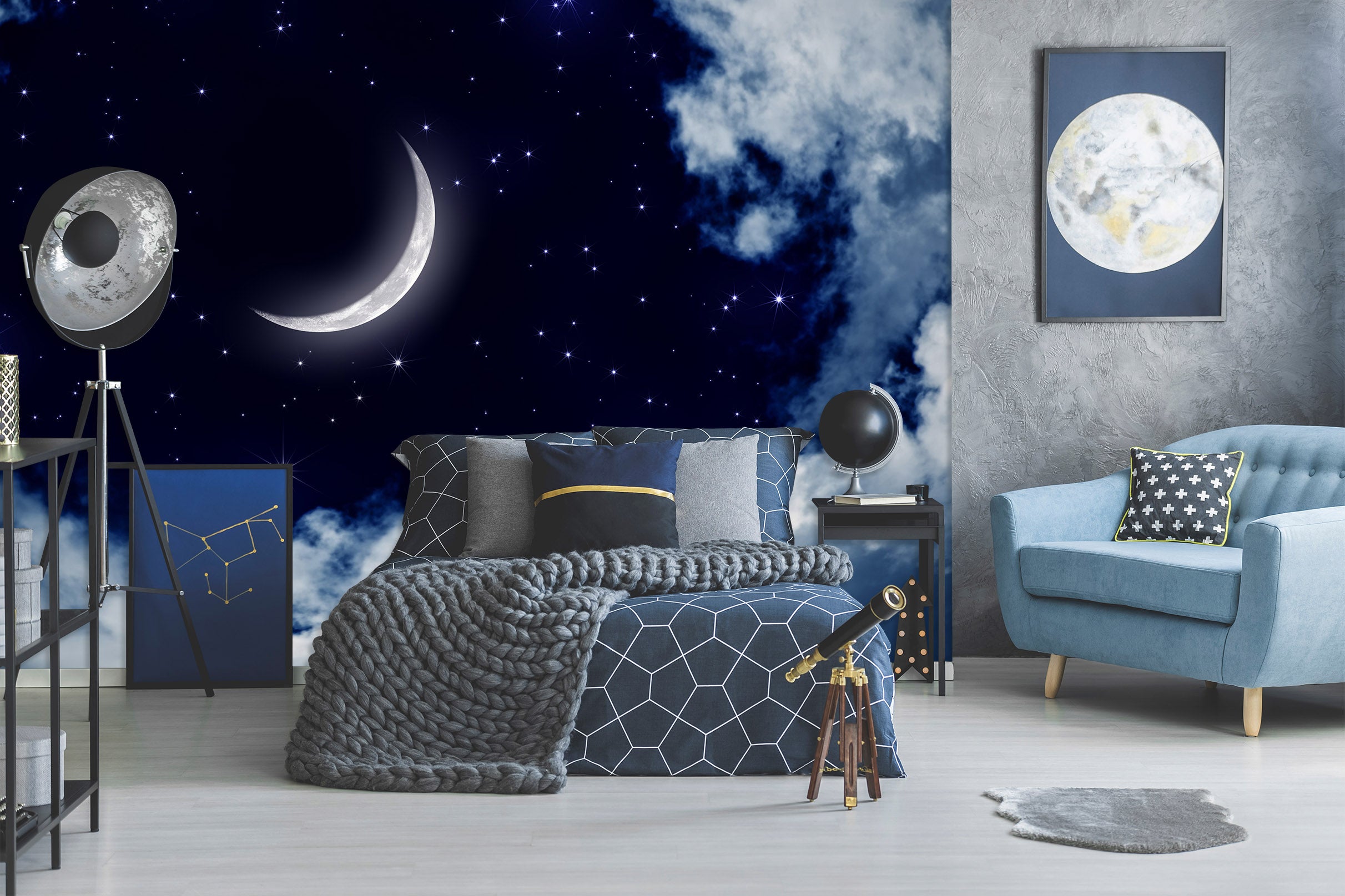3D Moon Cloud 1115 Wall Murals