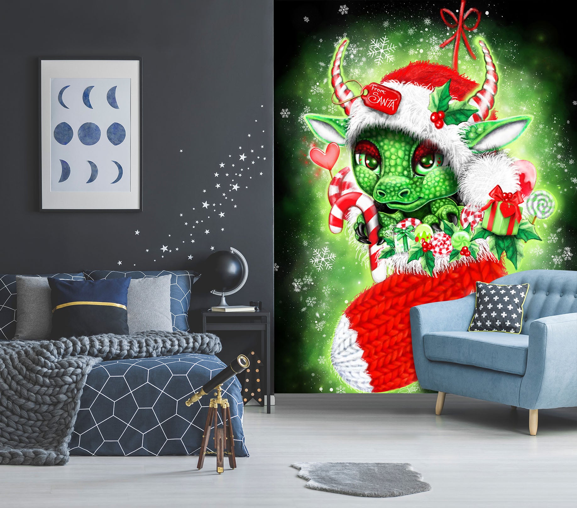 3D Christmas Dragon 8469 Sheena Pike Wall Mural Wall Murals