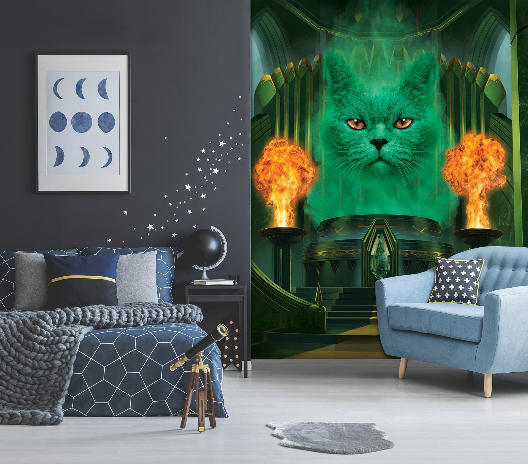 3D Torch Cat 1416 Wall Murals Exclusive Designer Vincent Wallpaper AJ Wallpaper 