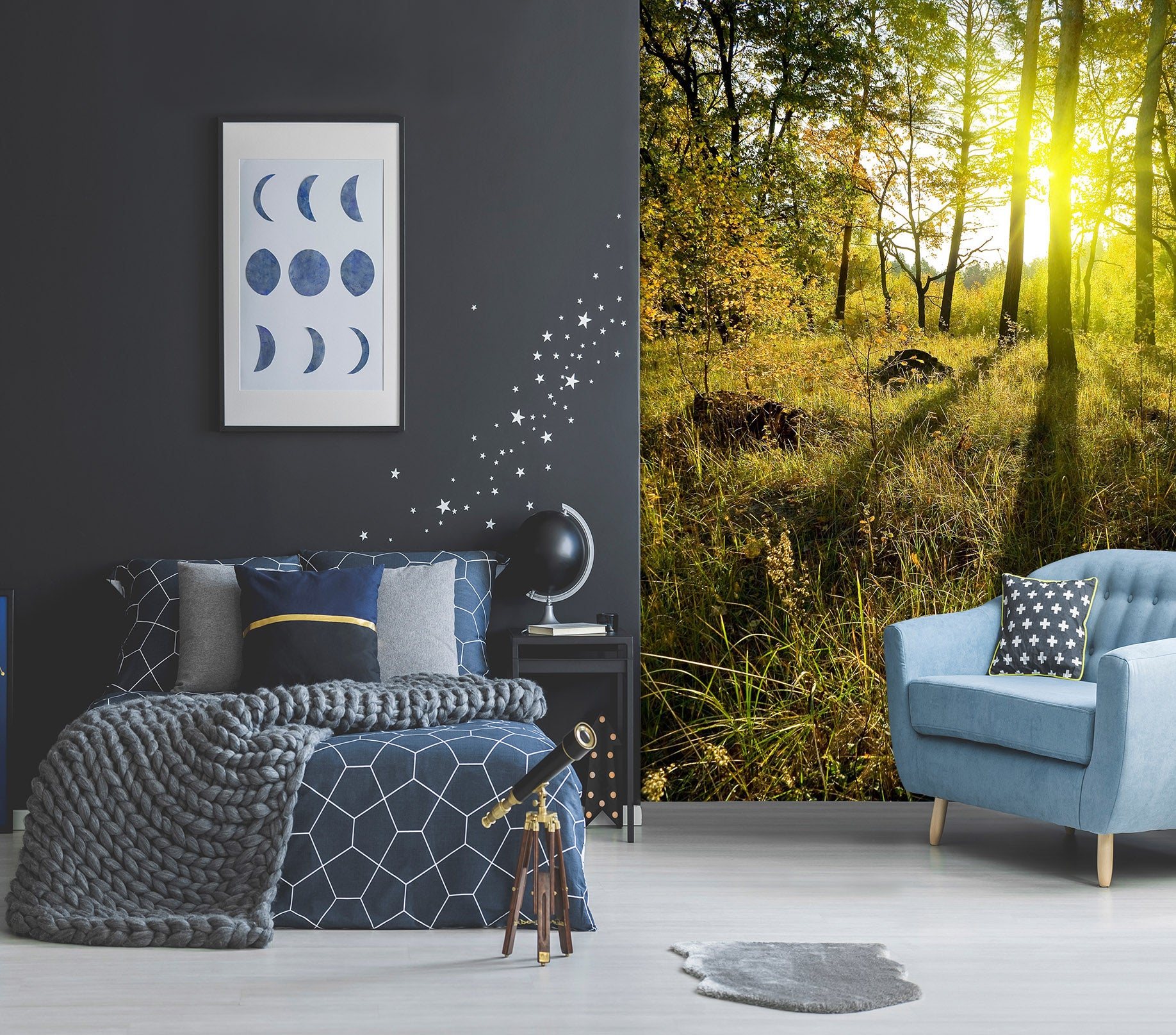 3D Woods Sunlight 1979 Wall Murals