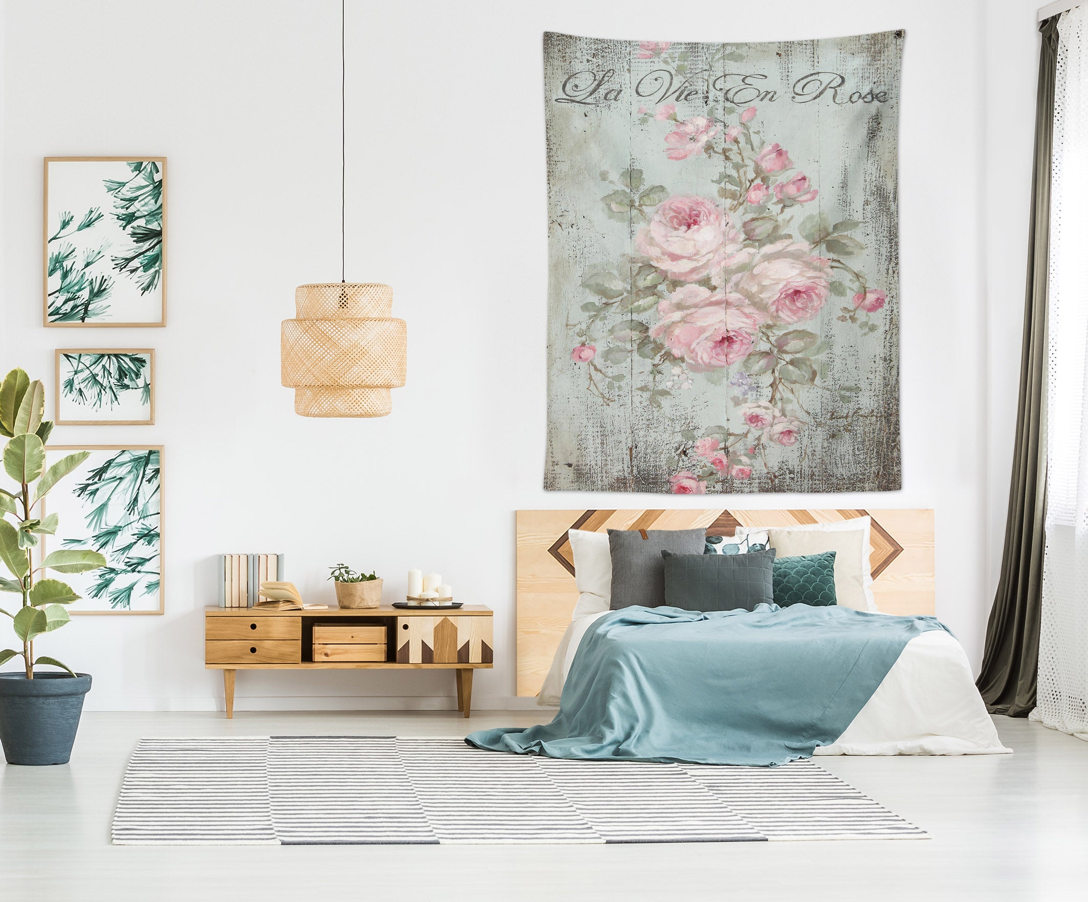 3D Pink Rose 7820 Debi Coules Tapestry Hanging Cloth Hang