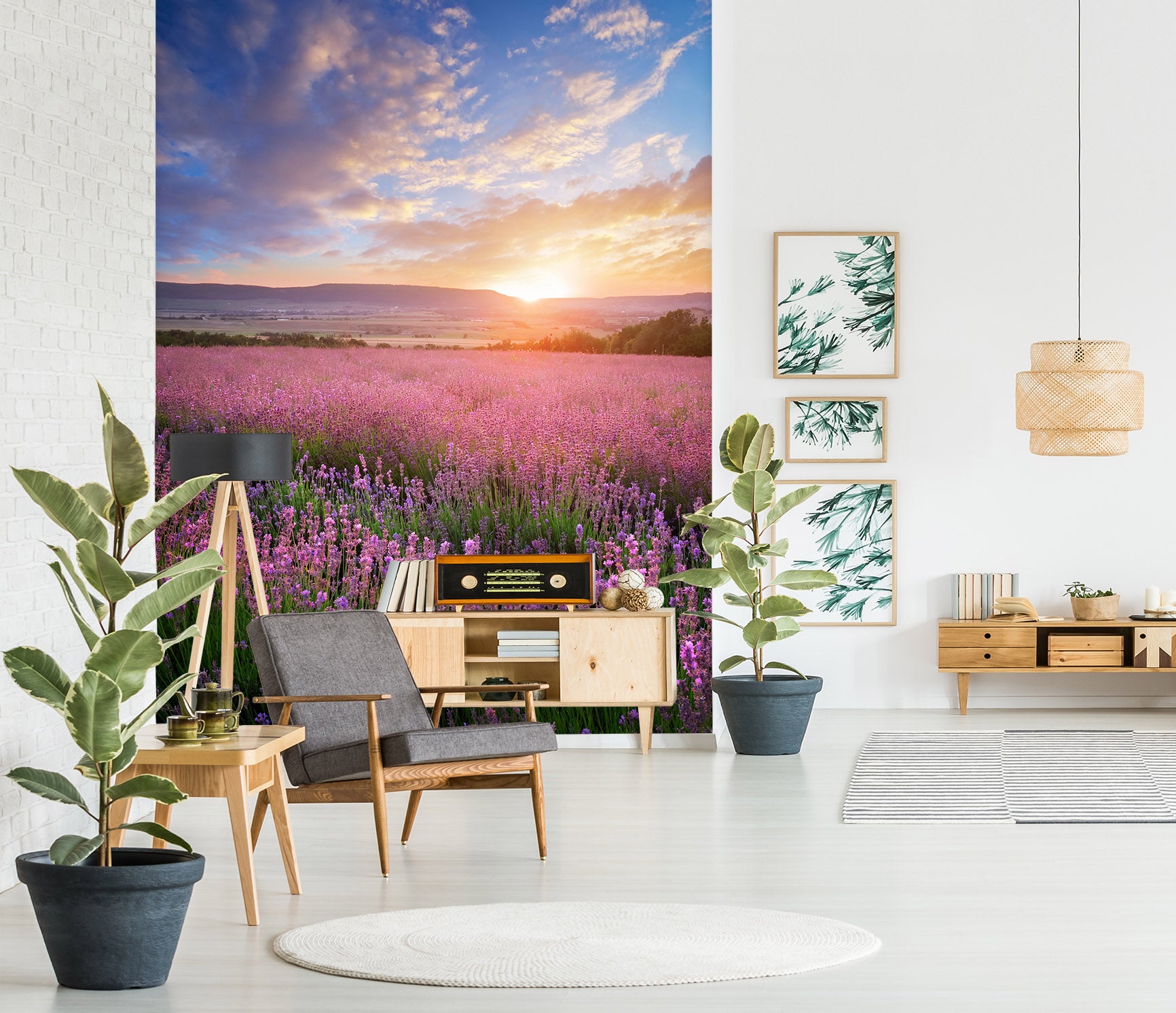 3D Lavender Bushes 57151 Wall Murals