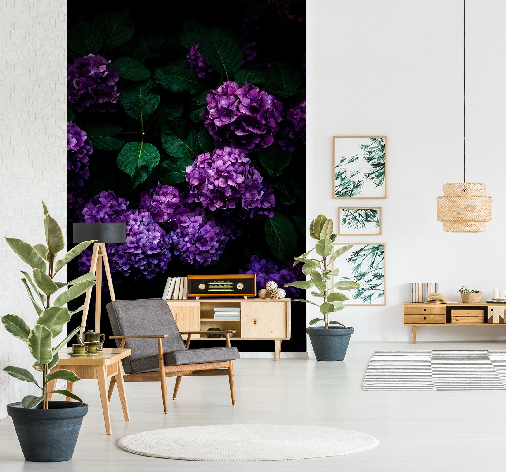 3D Purple Flower Ball 1399 Noirblanc777 Wall Mural Wall Murals