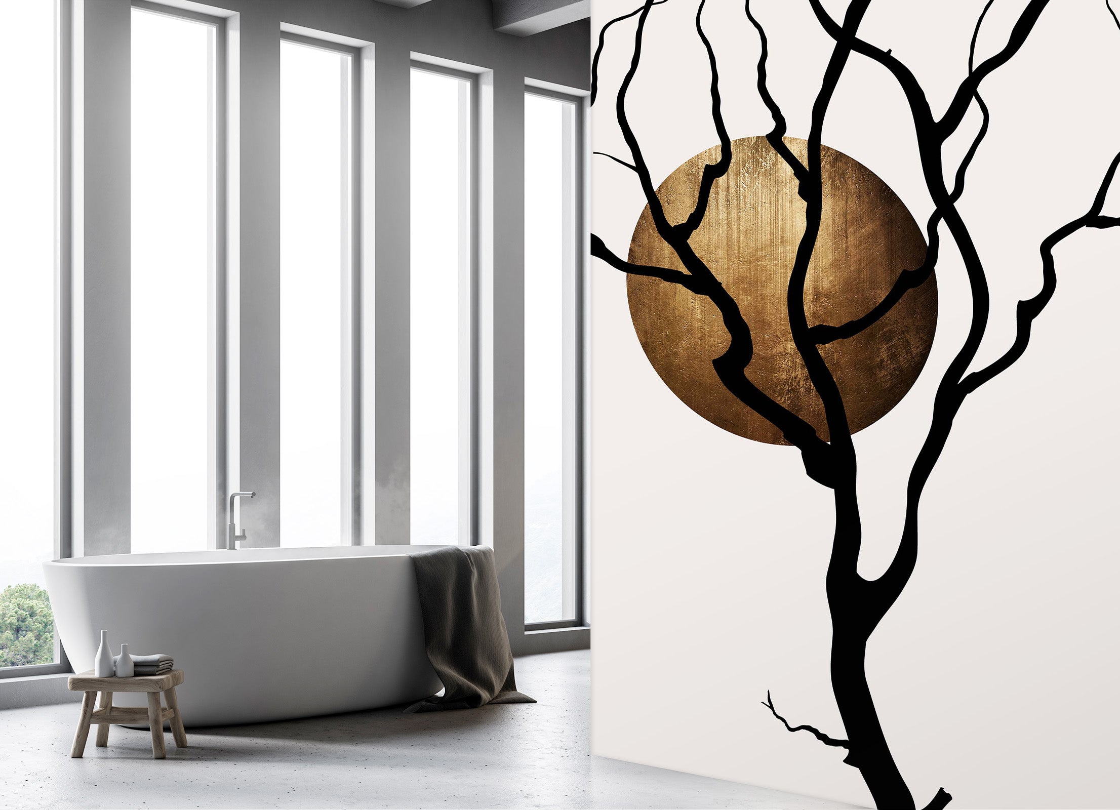 3D Twig Moon 1488 Boris Draschoff Wall Mural Wall Murals