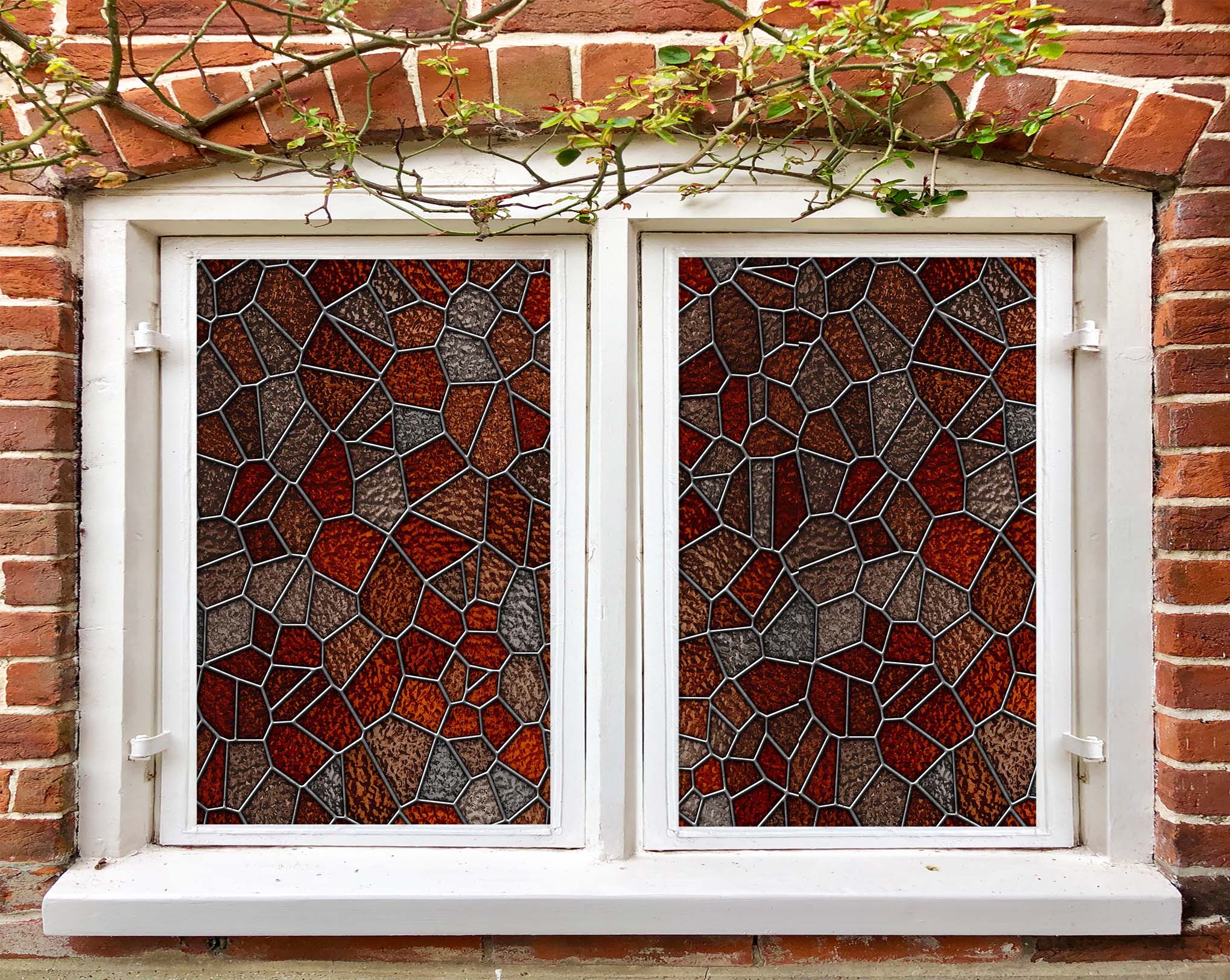 3D Irregular Graphics 406 Window Film Print Sticker Cling Stained Glass UV Block