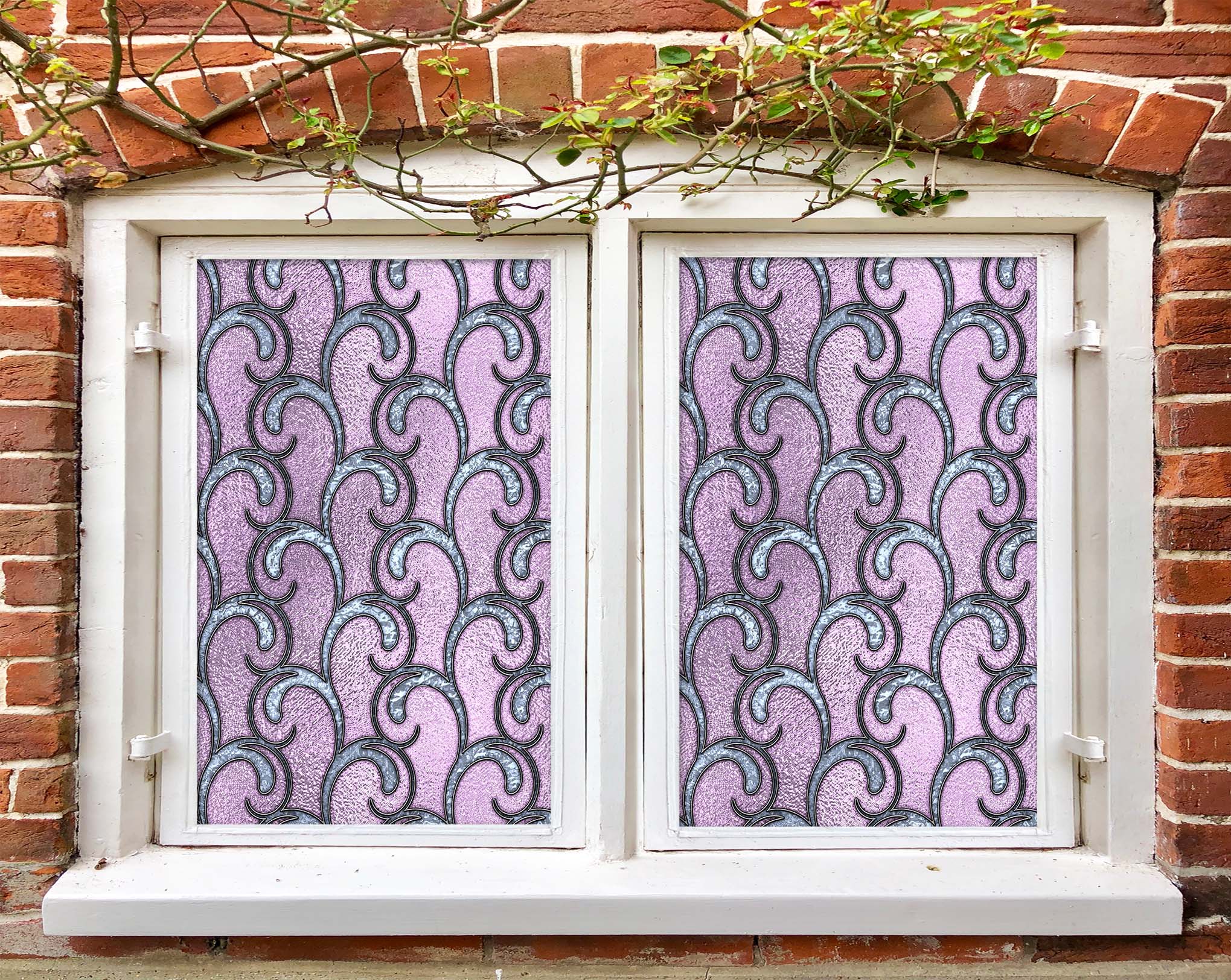 3D Purple Iron 068 Window Film Print Sticker Cling Stained Glass UV Block